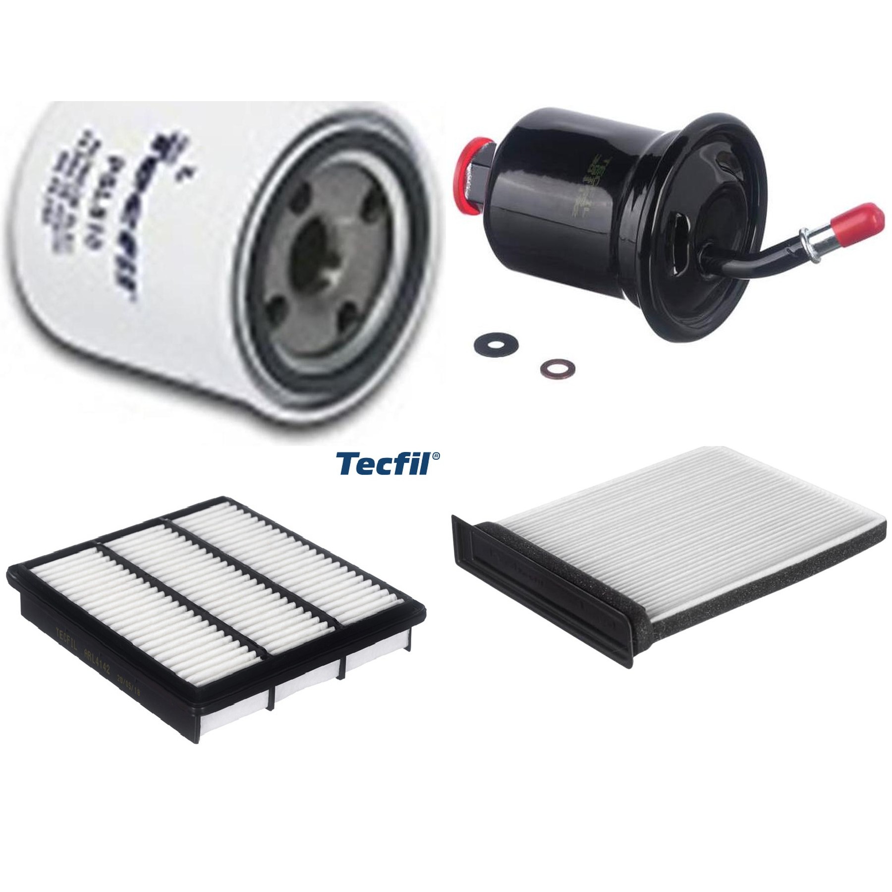 Kit Filtros de Ar do Motor, Óleo, Cabine e Combustível - Tecfil - ACP482 / ARL4142 / GI65 / PSL818