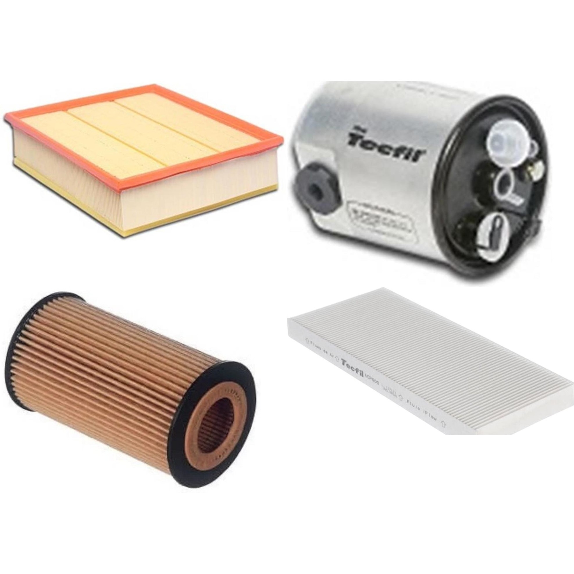 Kit Filtros de Ar do Motor, Óleo, Cabine e Combustível - Tecfil - ACP600 / ARL5310 / PEL676 / PSC882