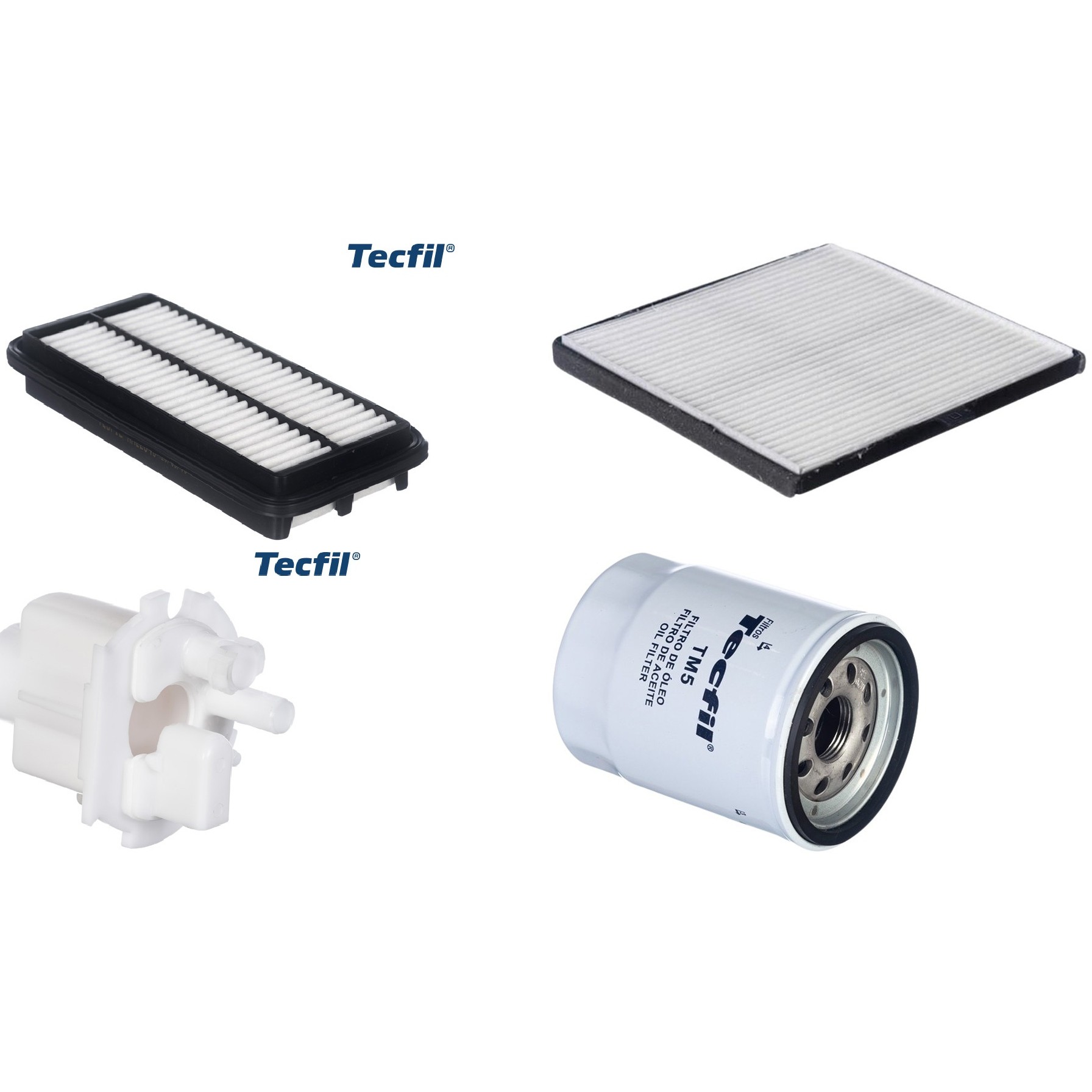 Kit Filtros de Ar do Motor, Óleo, Cabine e Combustível - Tecfil - ACP815 / ARL2346 / FBT2354 / PSL55M-(TM5)