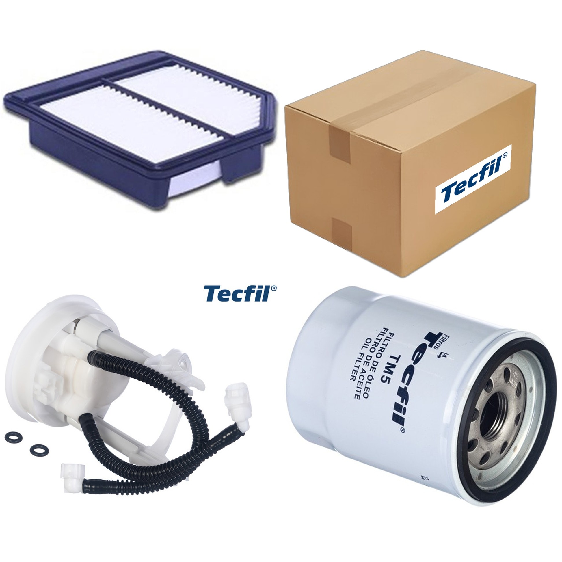 Kit Filtros de Ar do Motor, Óleo, Cabine e Combustível - Tecfil - ACP703/9 / ARL1034 / FBT2361 / PSL55M-(TM5)