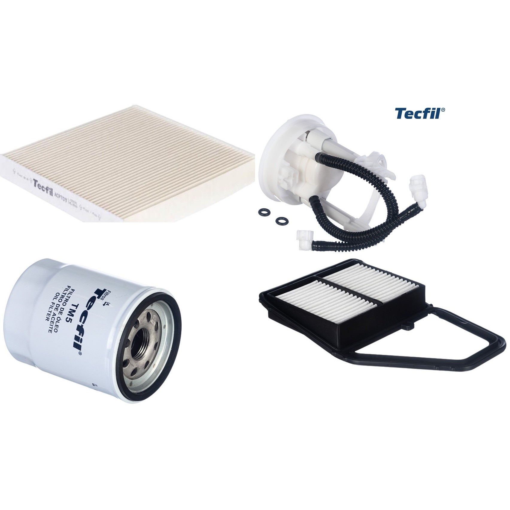 Kit Filtros de Ar do Motor, Óleo, Cabine e Combustível - Tecfil - ACP709 / ARL1032 / FBT2361 / PSL55M-(TM5)