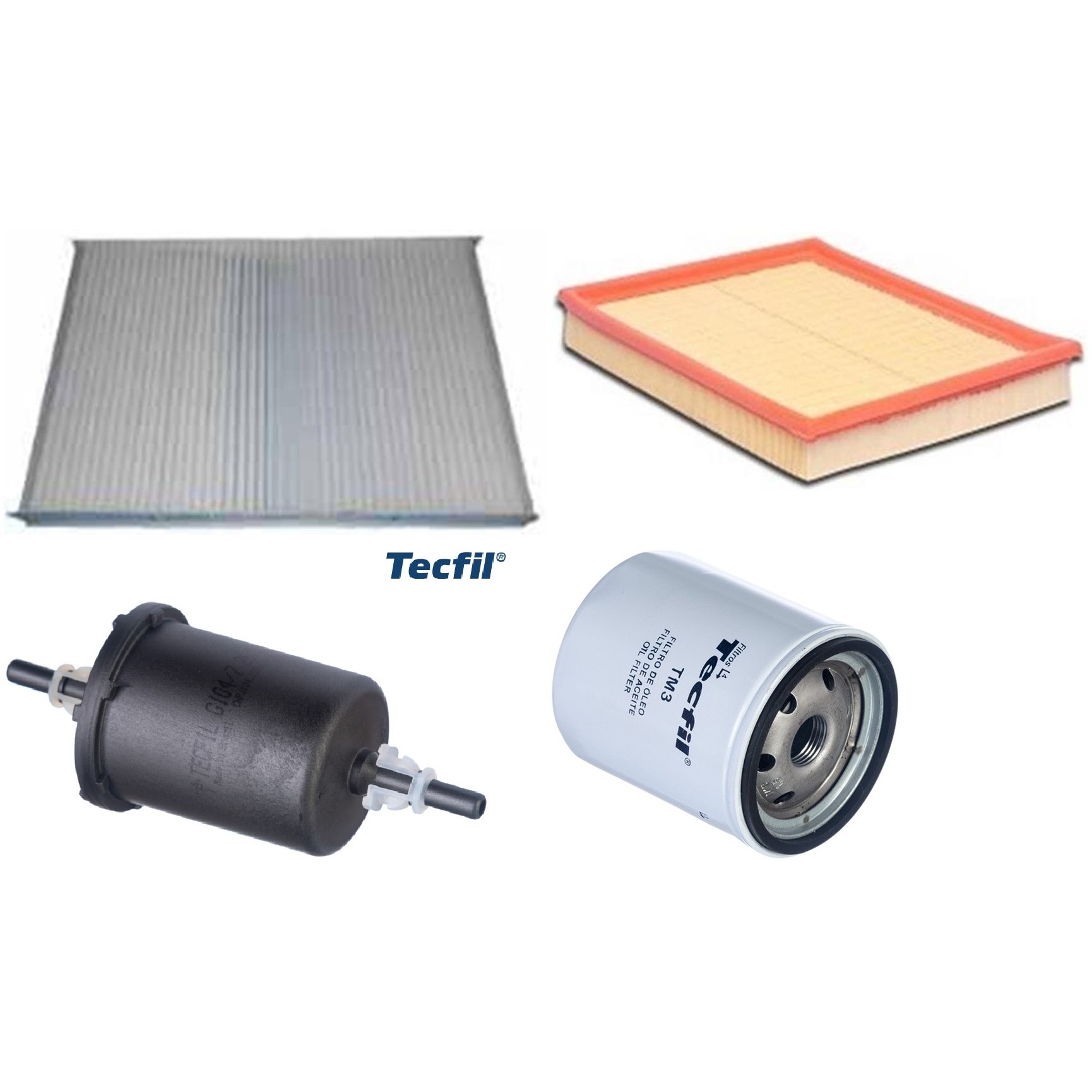Kit Filtros de Ar do Motor, Óleo, Cabine e Combustível - Tecfil - ACP001 / ARL8840 / GI04/7 / PSL18M-(TM3)