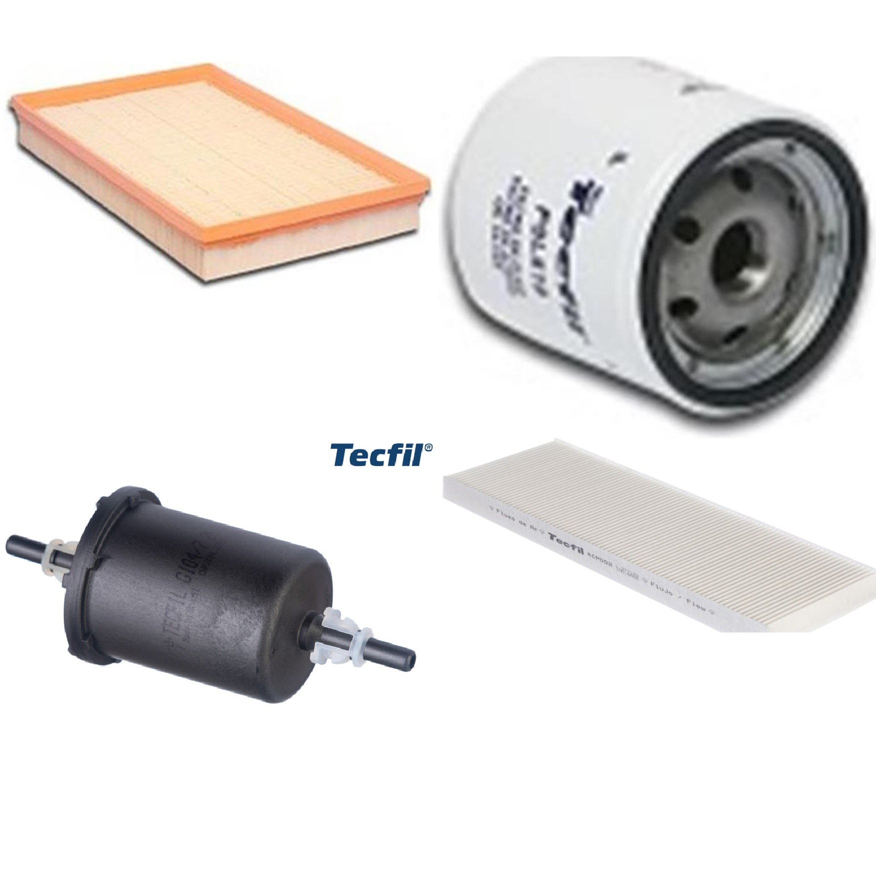 Kit Filtros de Ar do Motor, Óleo, Cabine e Combustível - Tecfil - ACP002 / ARL8839 / GI04/7 / PSL619