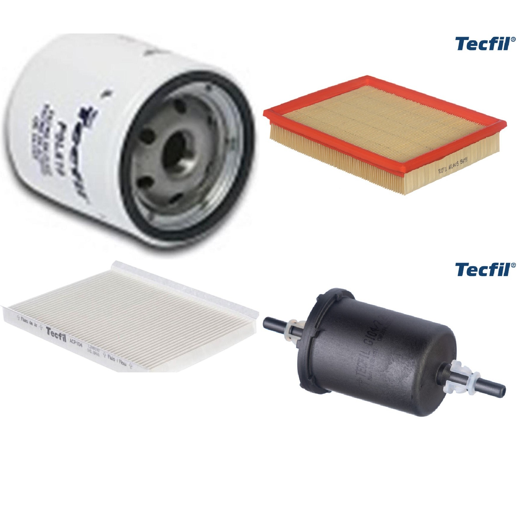 Kit Filtros de Ar do Motor, Óleo, Cabine e Combustível - Tecfil - ACP104 / ARL4415 / GI04/7 / PSL619