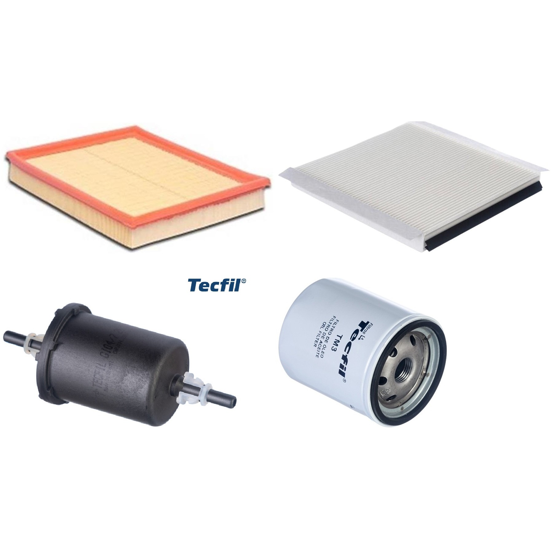 Kit Filtros de Ar do Motor, Óleo, Cabine e Combustível - Tecfil - ACP006 / ARL8840 / GI04/7 / PSL18M-(TM3)