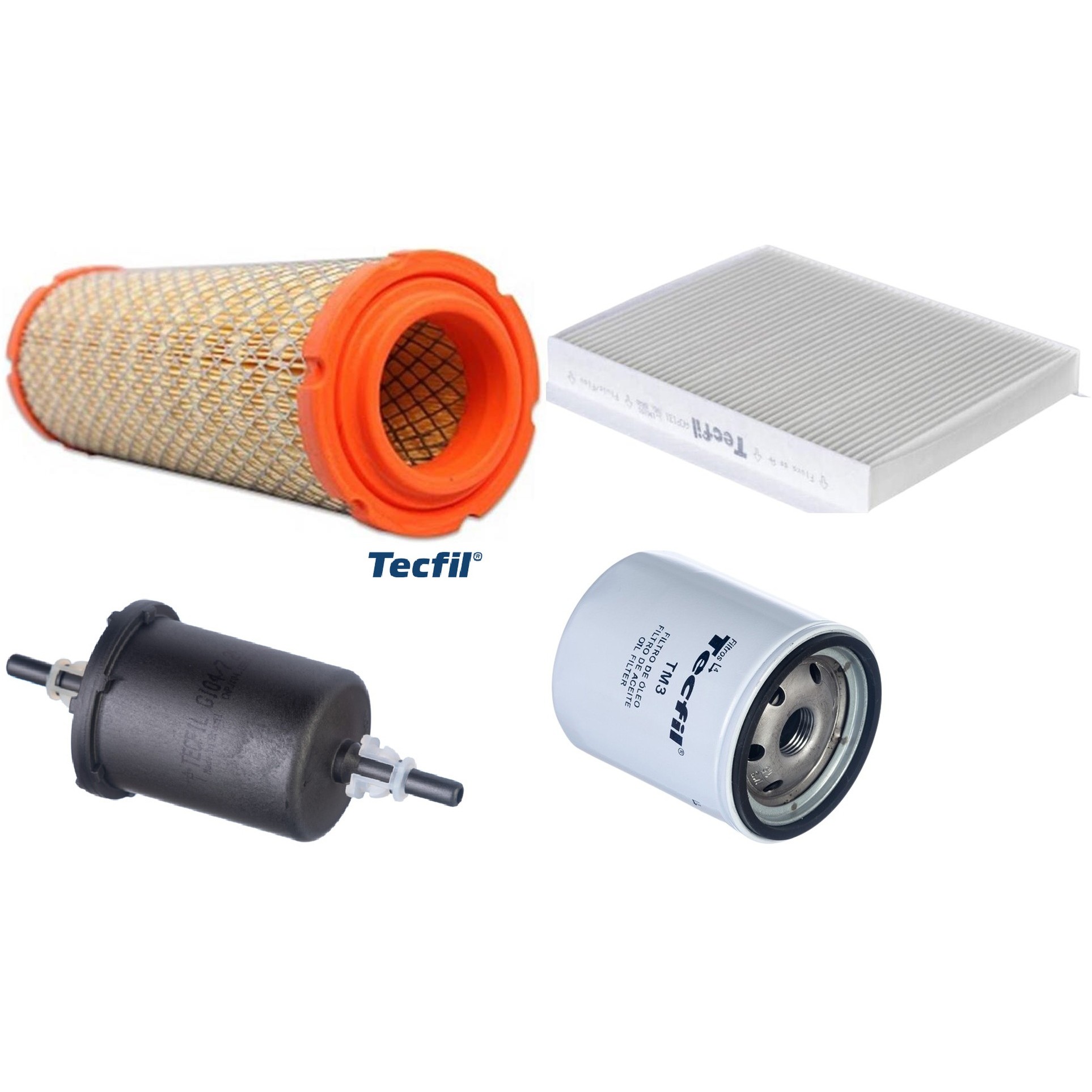 Kit Filtros de Ar do Motor, Óleo, Cabine e Combustível - Tecfil - ACP131 / ARS1029 / GI04/7 / PSL18M-(TM3)
