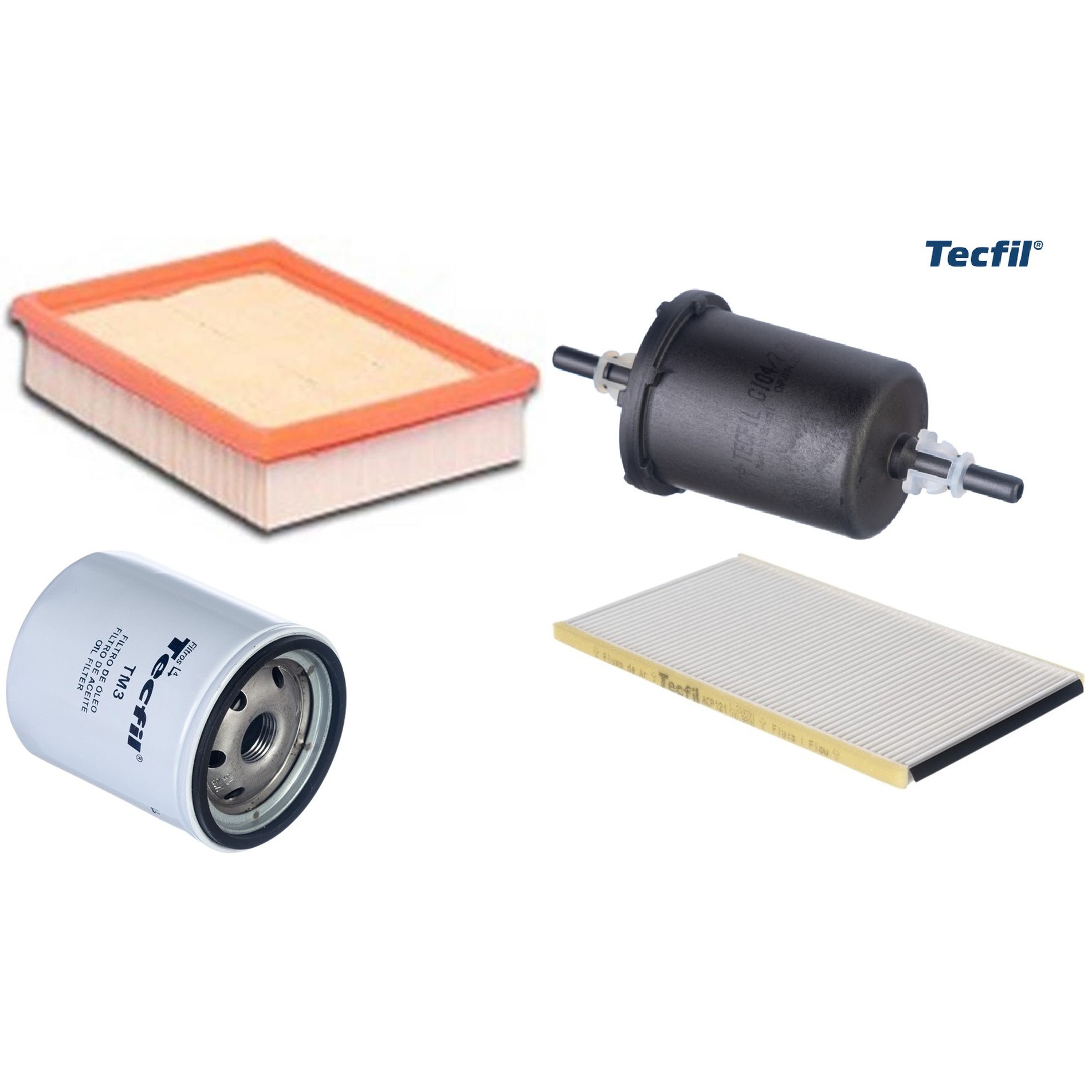 Kit Filtros de Ar do Motor, Óleo, Cabine e Combustível - Tecfil - ACP121 / ARL8834 / GI04/7 / PSL18M-(TM3)