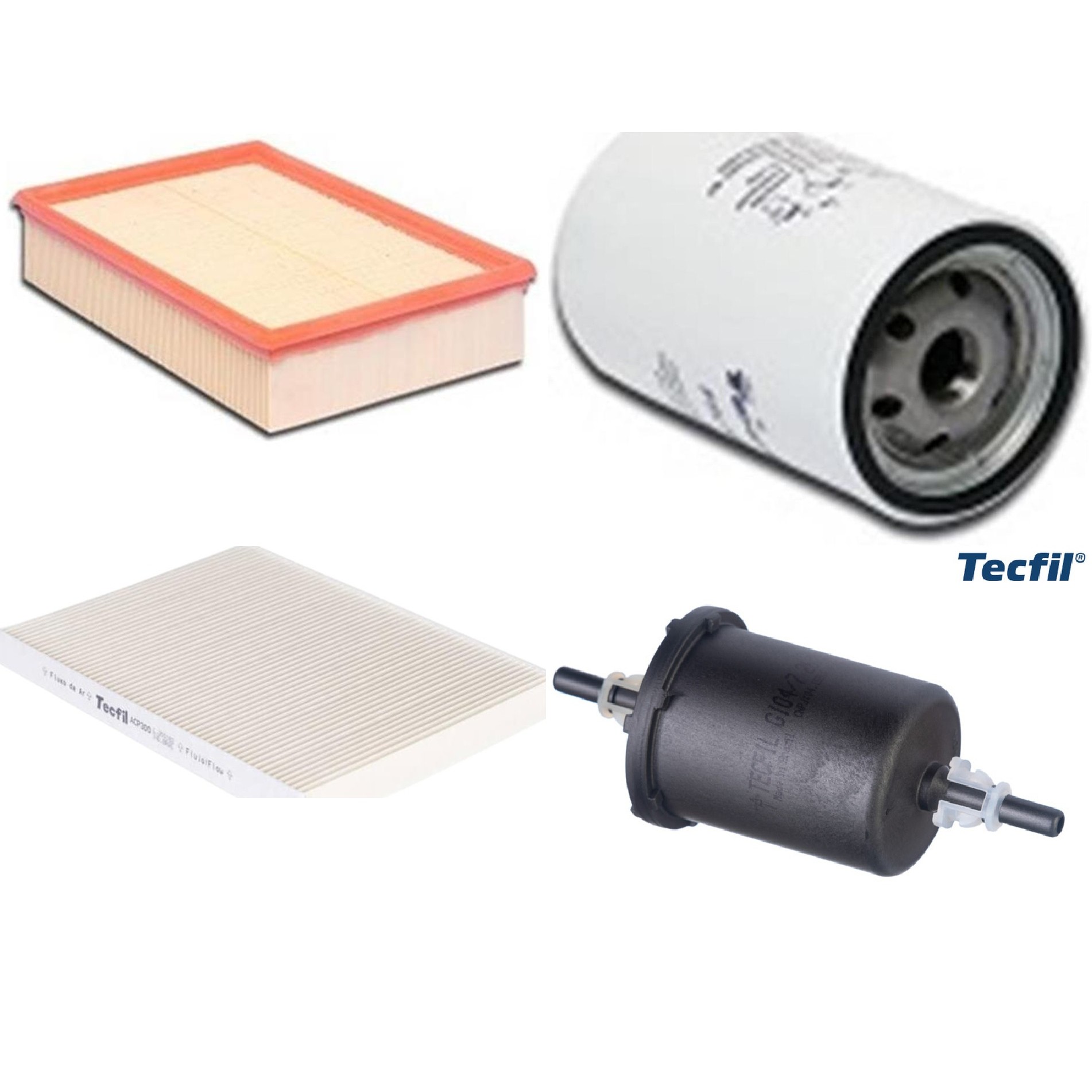 Kit Filtros de Ar do Motor, Óleo, Cabine e Combustível - Tecfil - ACP300 / ARL6094 / GI04/7 / PSL562