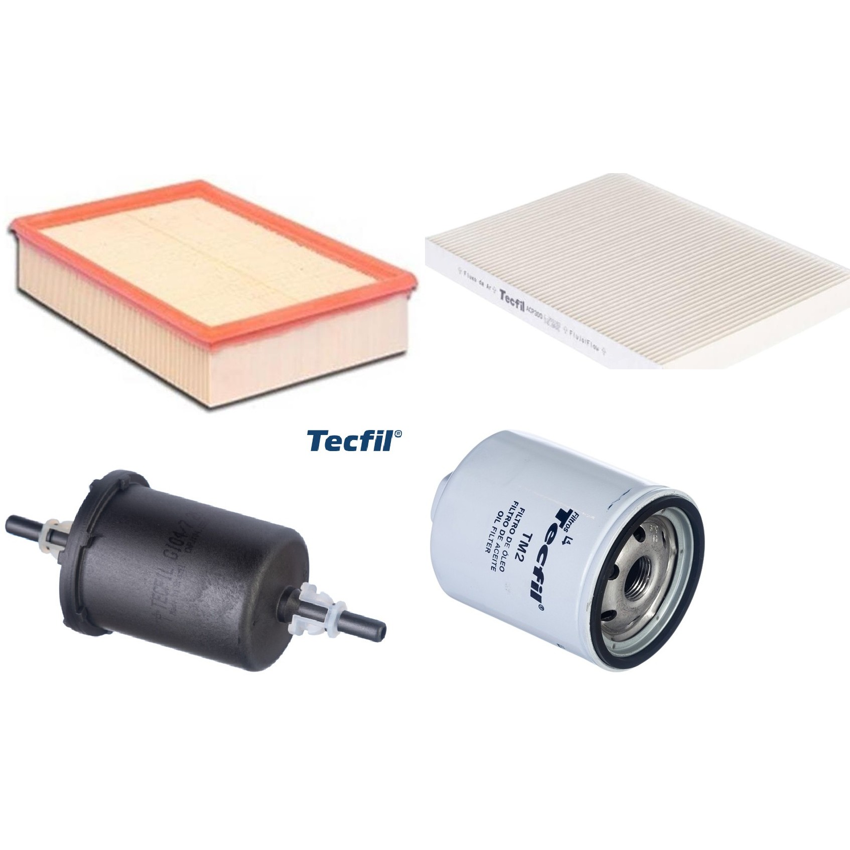 Kit Filtros de Ar do Motor, Óleo, Cabine e Combustível - Tecfil - ACP300 / ARL6094 / GI04/7 / PSL34MP-(TM2)