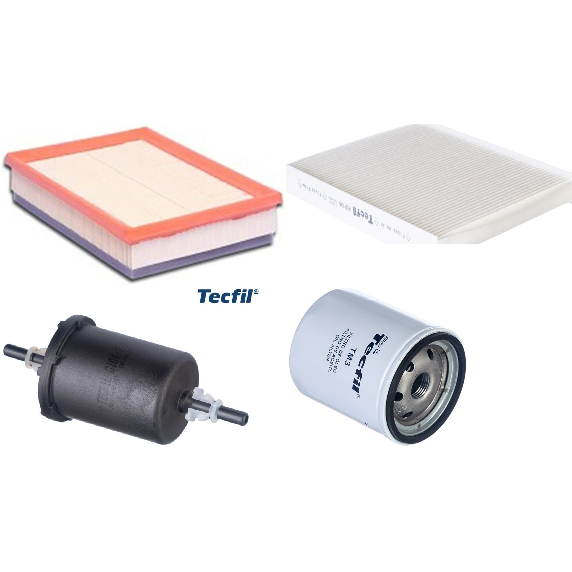 Kit Filtros de Ar do Motor, Óleo, Cabine e Combustível - Tecfil - ACP126 / ARL8830 / GI04/7 / PSL18M-(TM3)