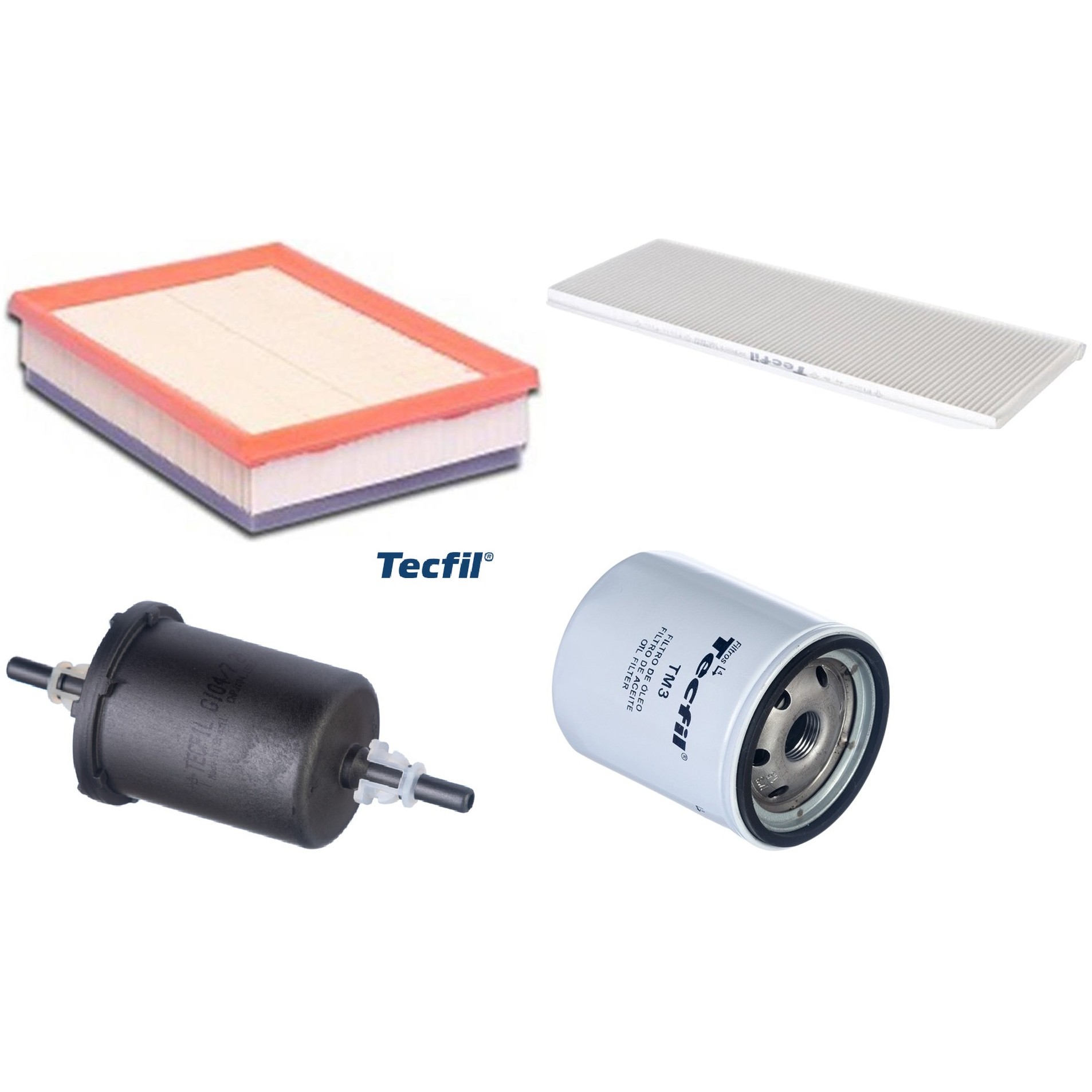Kit Filtros de Ar do Motor, Óleo, Cabine e Combustível - Tecfil - ACP003 / ARL8830 / GI04/7 / PSL18M-(TM3)