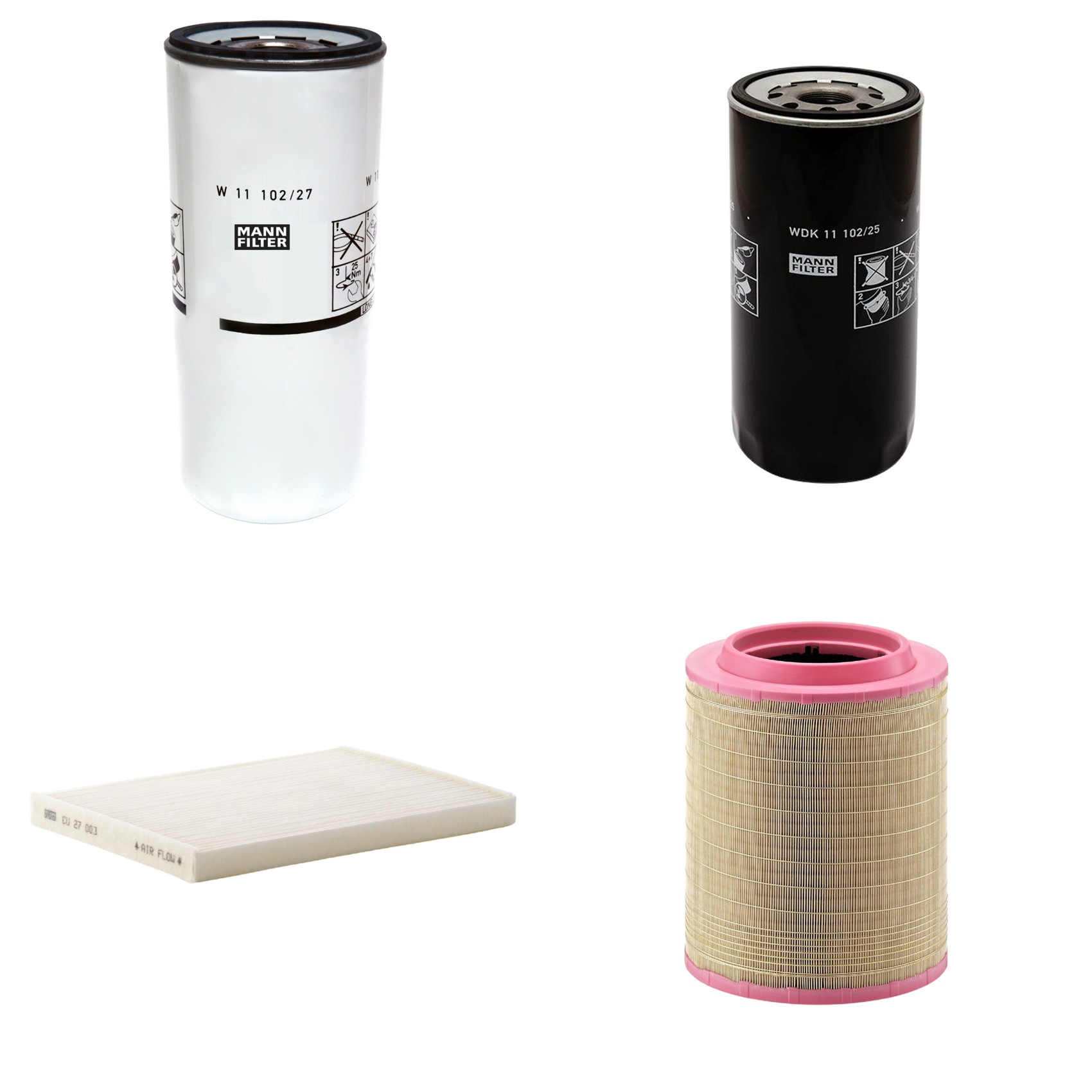Kit Filtros de Ar Combustível Cabine Ar Condicionado Óleo - Mann-Filter - C331460/1 - CU27003 - W11102/27 - WDK11102/25