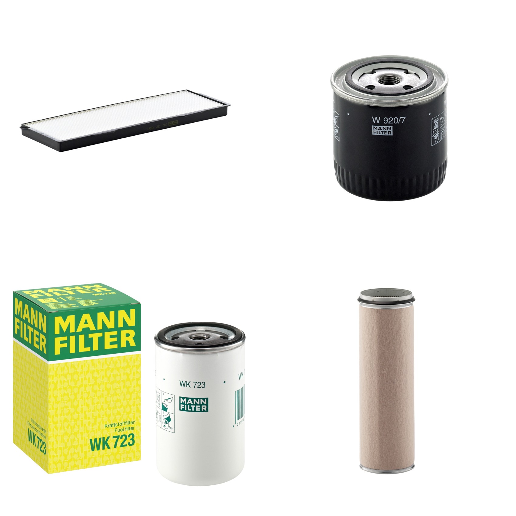 Kit Filtros de Ar Combustível Cabine Ar Condicionado Óleo - Mann-Filter - CF1600 - CU37001 - W920/7 - WK723