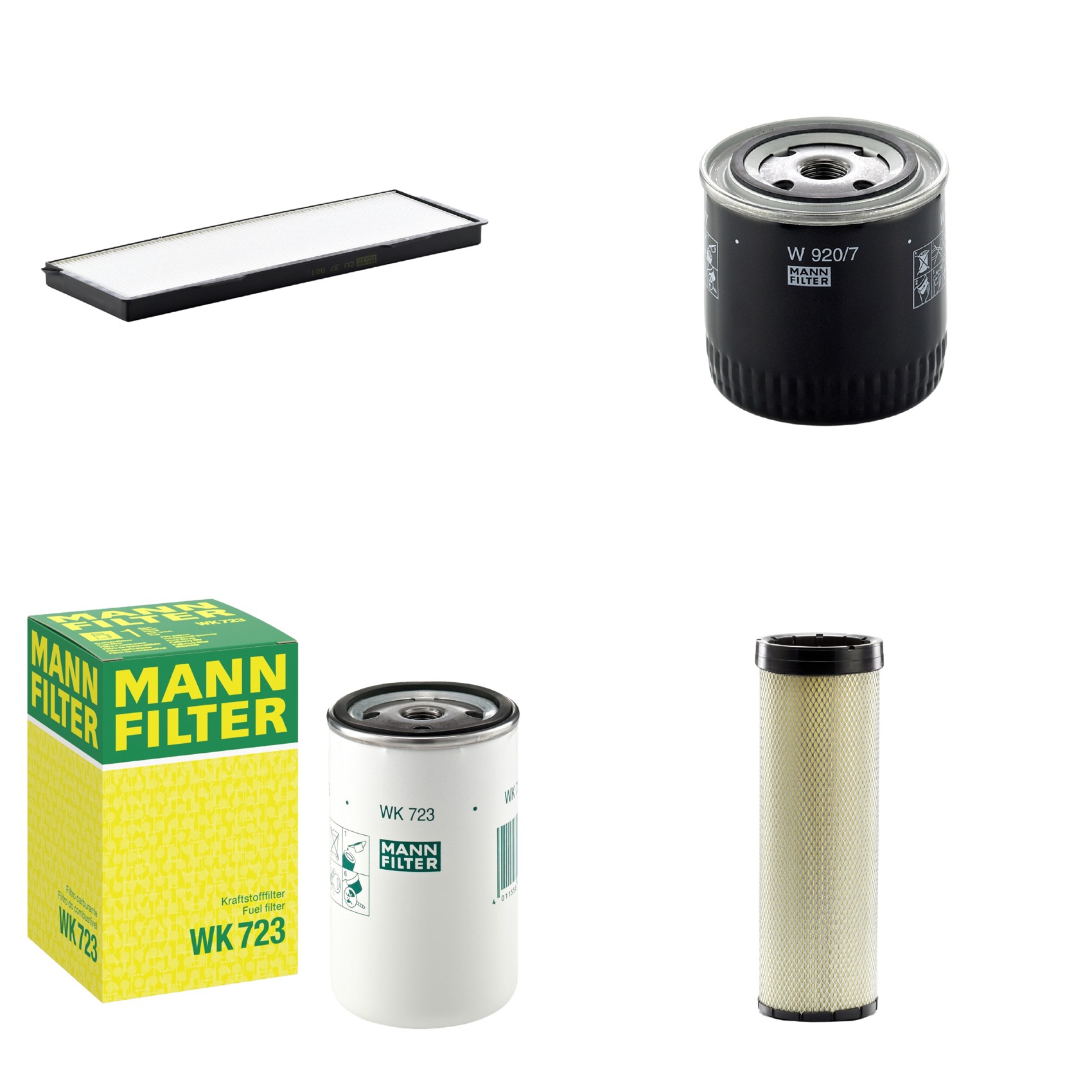 Kit Filtros de Ar Combustível Cabine Ar Condicionado Óleo - Mann-Filter - CF1720 - CU37001 - W920/7 - WK723