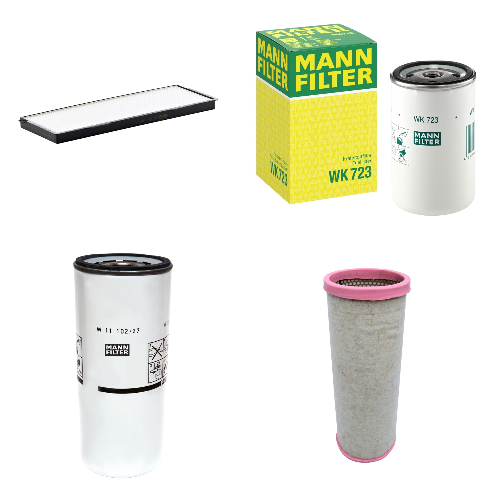 Kit Filtros de Ar Combustível Cabine Ar Condicionado Óleo - Mann-Filter - CF1711 - CU37001 - W11102/27 - WK723