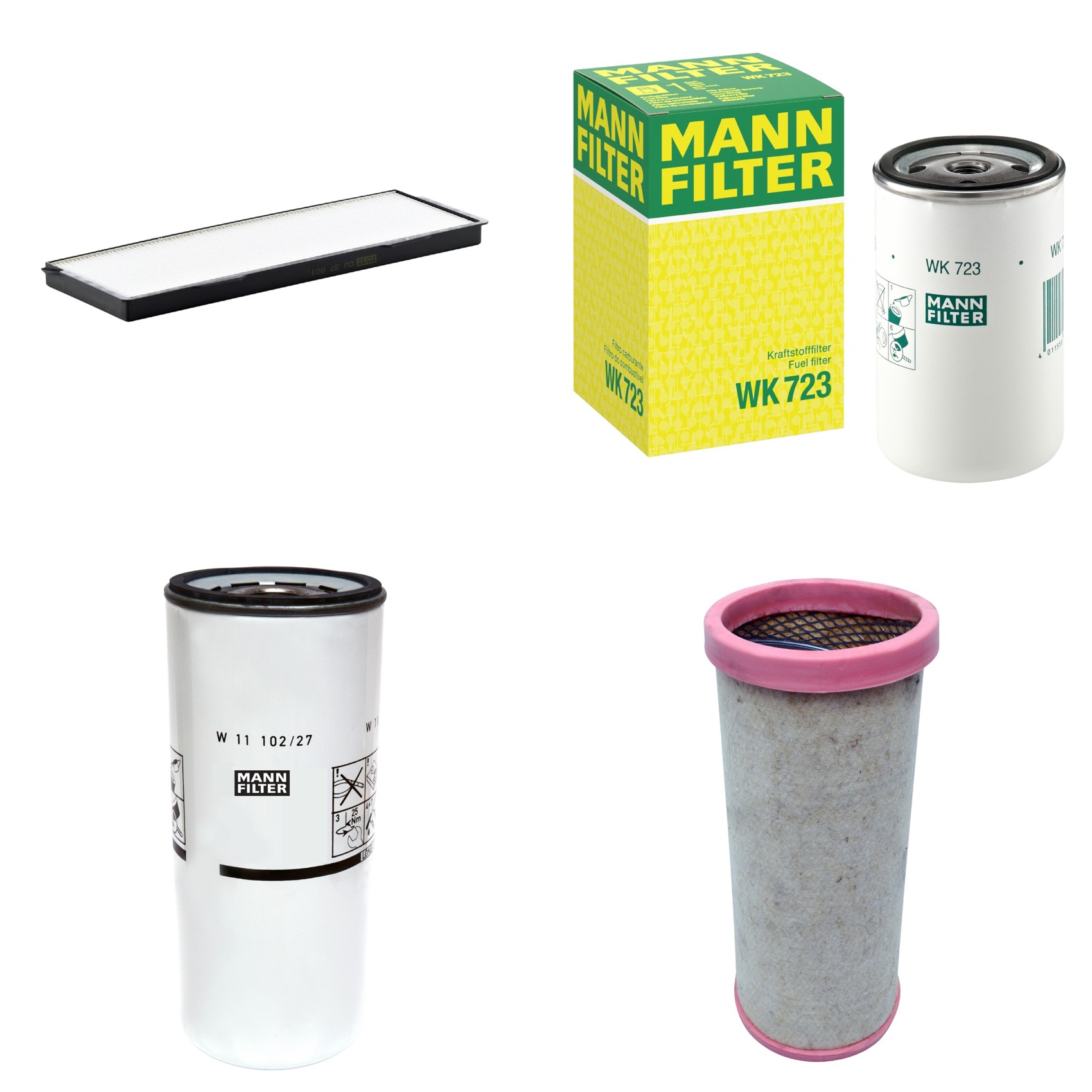 Kit Filtros de Ar Combustível Cabine Ar Condicionado Óleo - Mann-Filter - CF1710 - CU37001 - W11102/27 - WK723