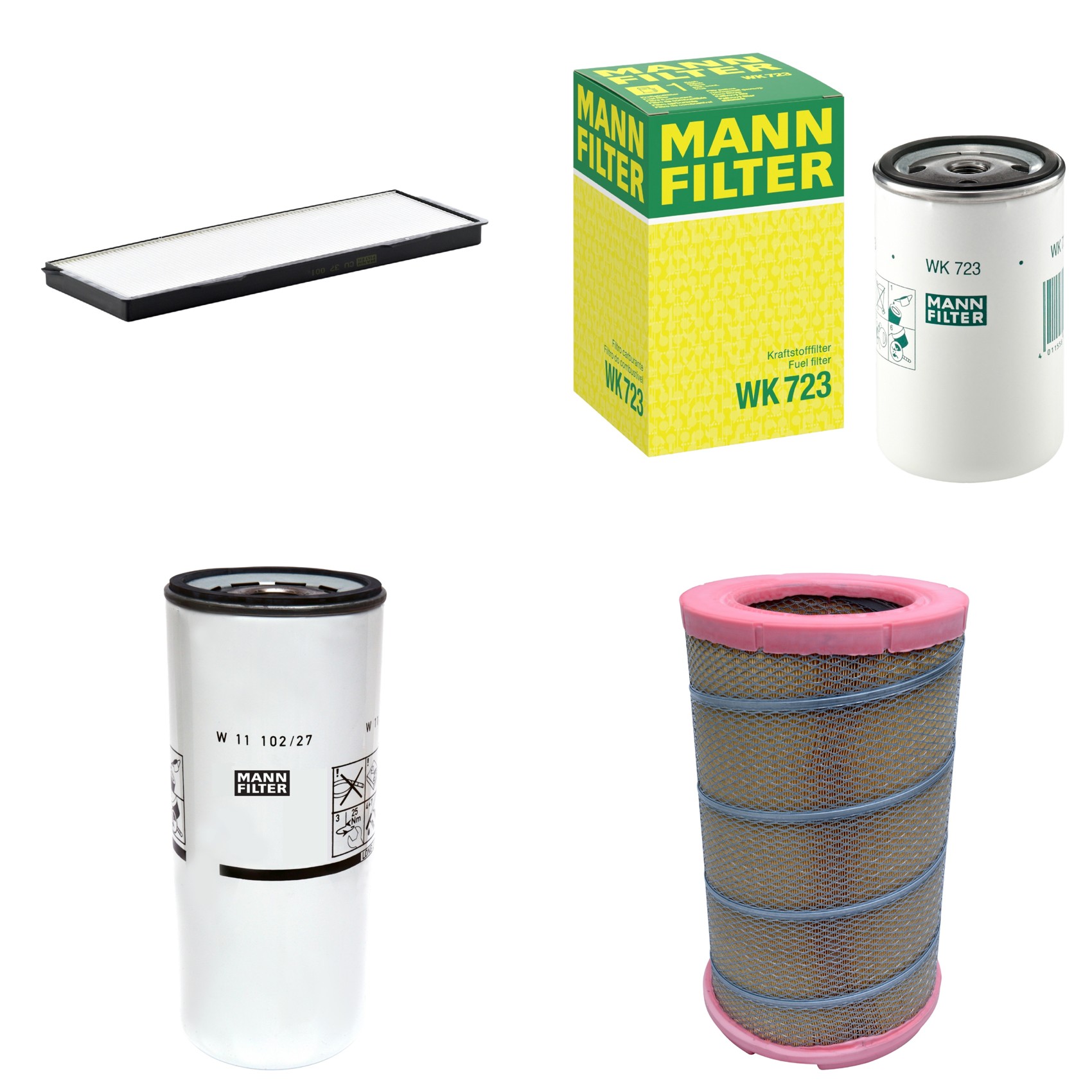 Kit Filtros de Ar Combustível Cabine Ar Condicionado Óleo - Mann-Filter - C301622 - CU37001 - W11102/27 - WK723