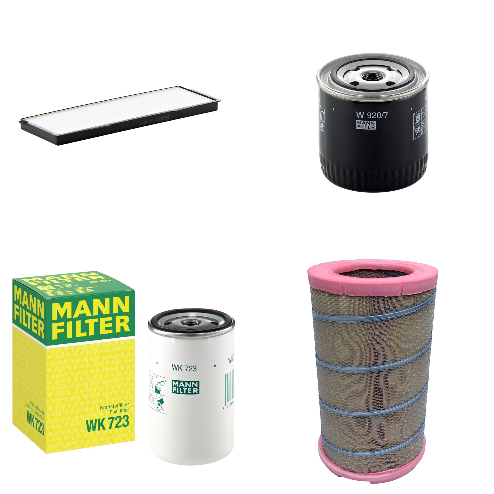Kit Filtros de Ar Combustível Cabine Ar Condicionado Óleo - Mann-Filter - C301622 - CU37001 - W920/7 - WK723