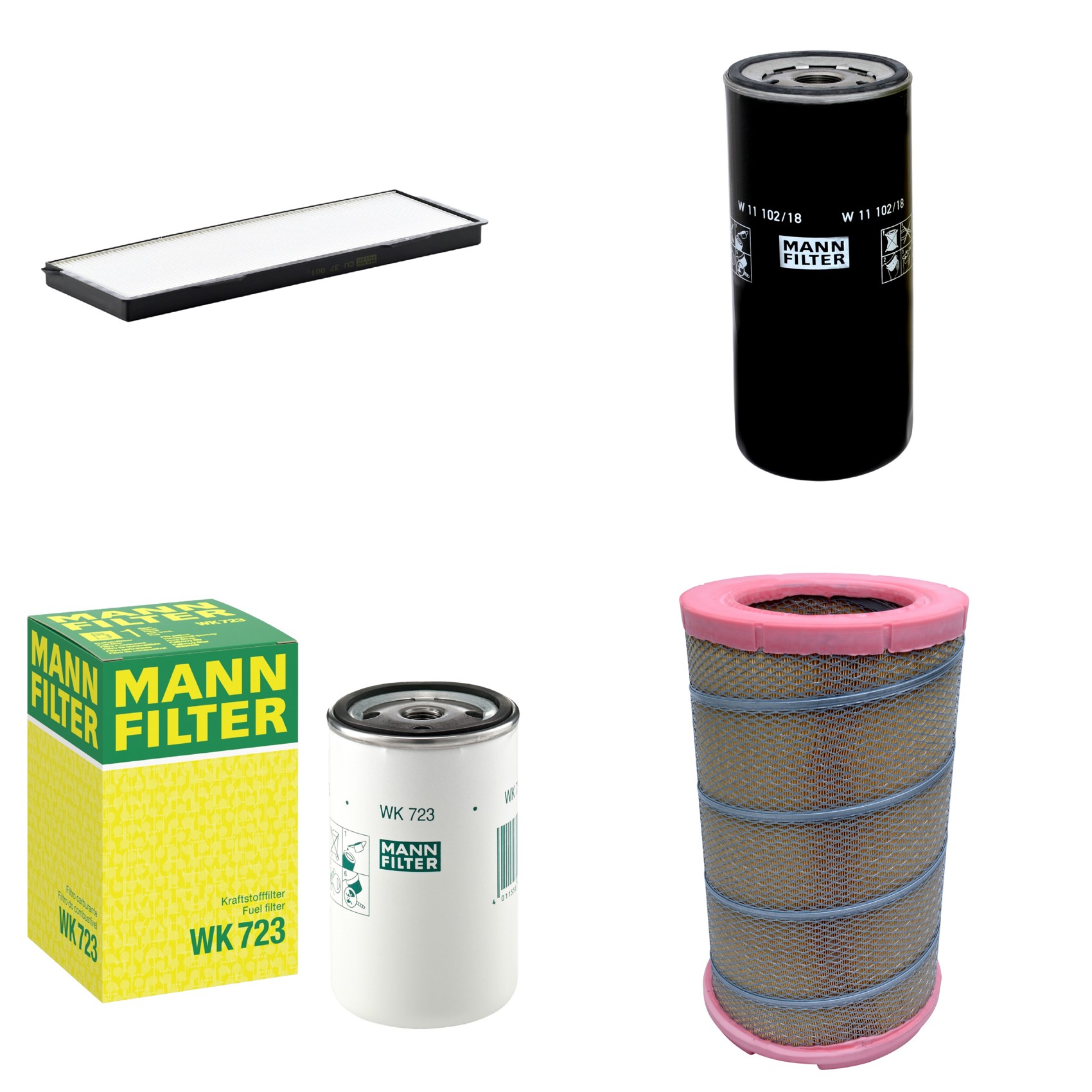 Kit Filtros de Ar Combustível Cabine Ar Condicionado Óleo - Mann-Filter - C301622 - CU37001 - W11102/18 - WK723