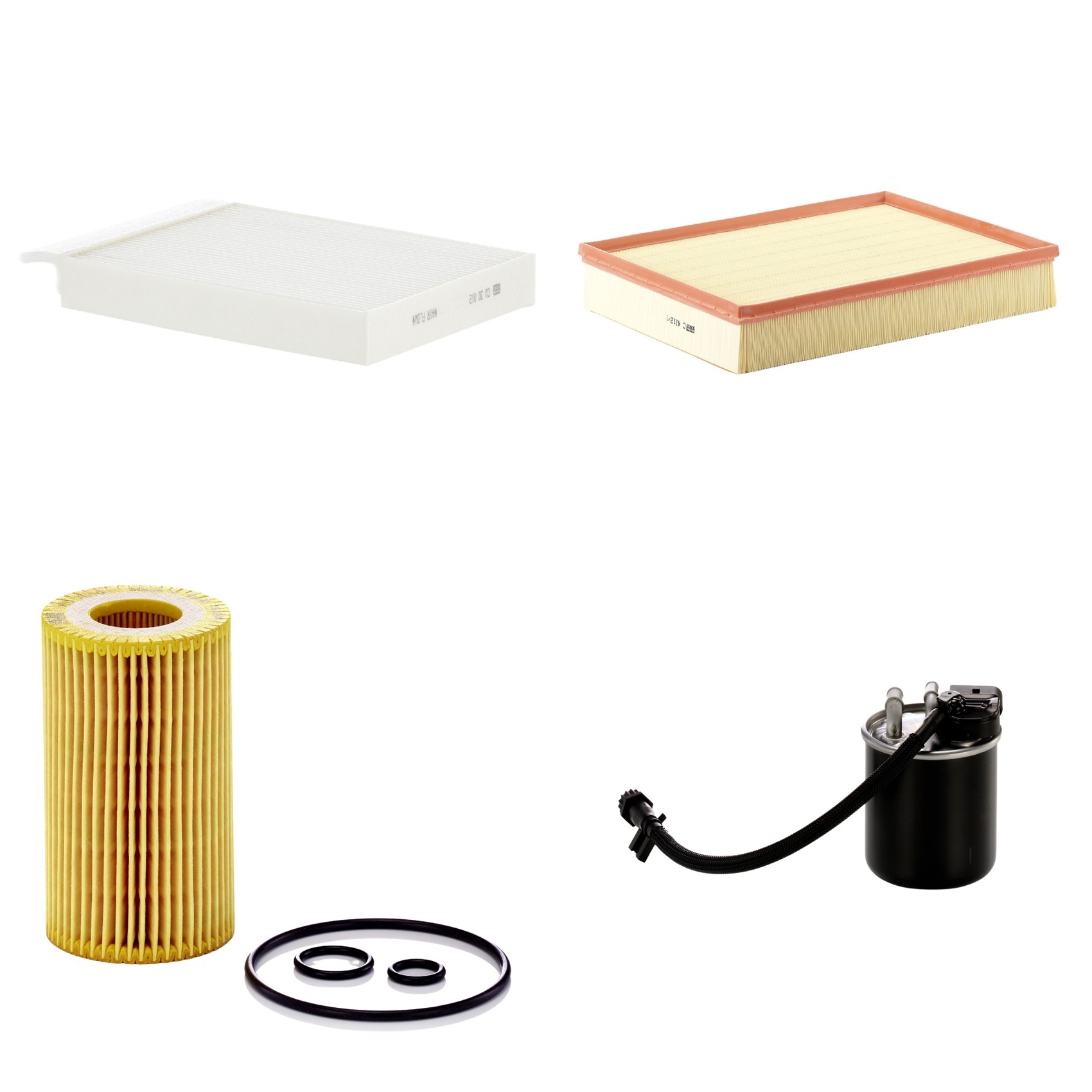 Kit Filtros de Ar Combustível Cabine Ar Condicionado Óleo - Mann-Filter - C4312/1 - CU30012 - HU7010z - WK820/19