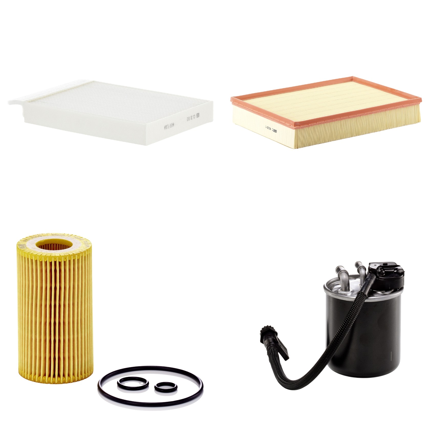Kit Filtros de Ar Combustível Cabine Ar Condicionado Óleo - Mann-Filter - C4312/1 - CU30012 - HU7010z - WK820/18