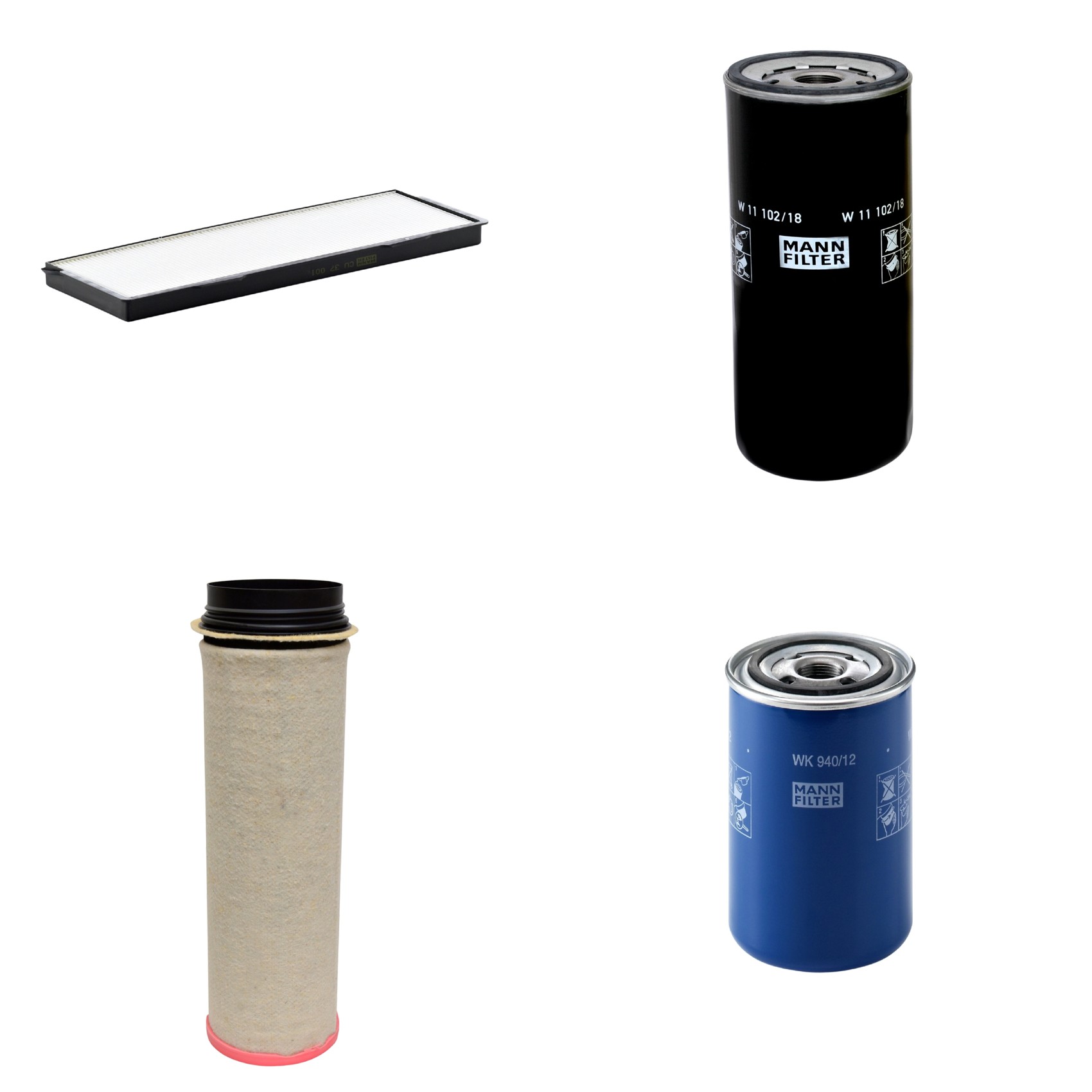 Kit Filtros de Ar Combustível Cabine Ar Condicionado Óleo - Mann-Filter - CF1651 - CU37001 - W11102/18 - WK940/12