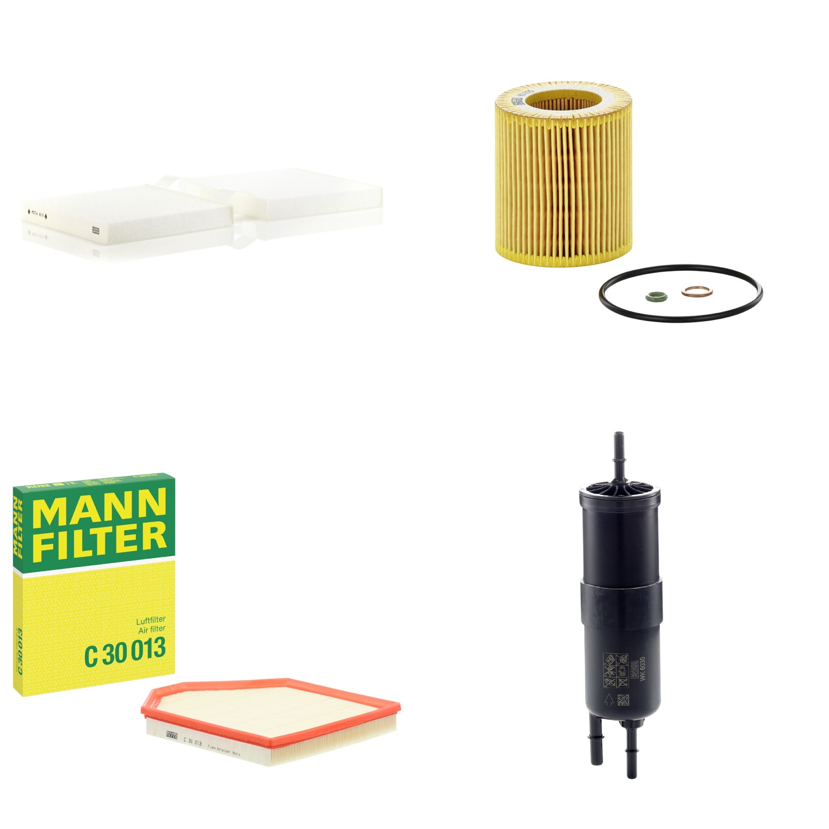 Kit Filtros de Ar Combustível Cabine Ar Condicionado Óleo - Mann-Filter - C30013 - CU19004 - HU816X - WK6030