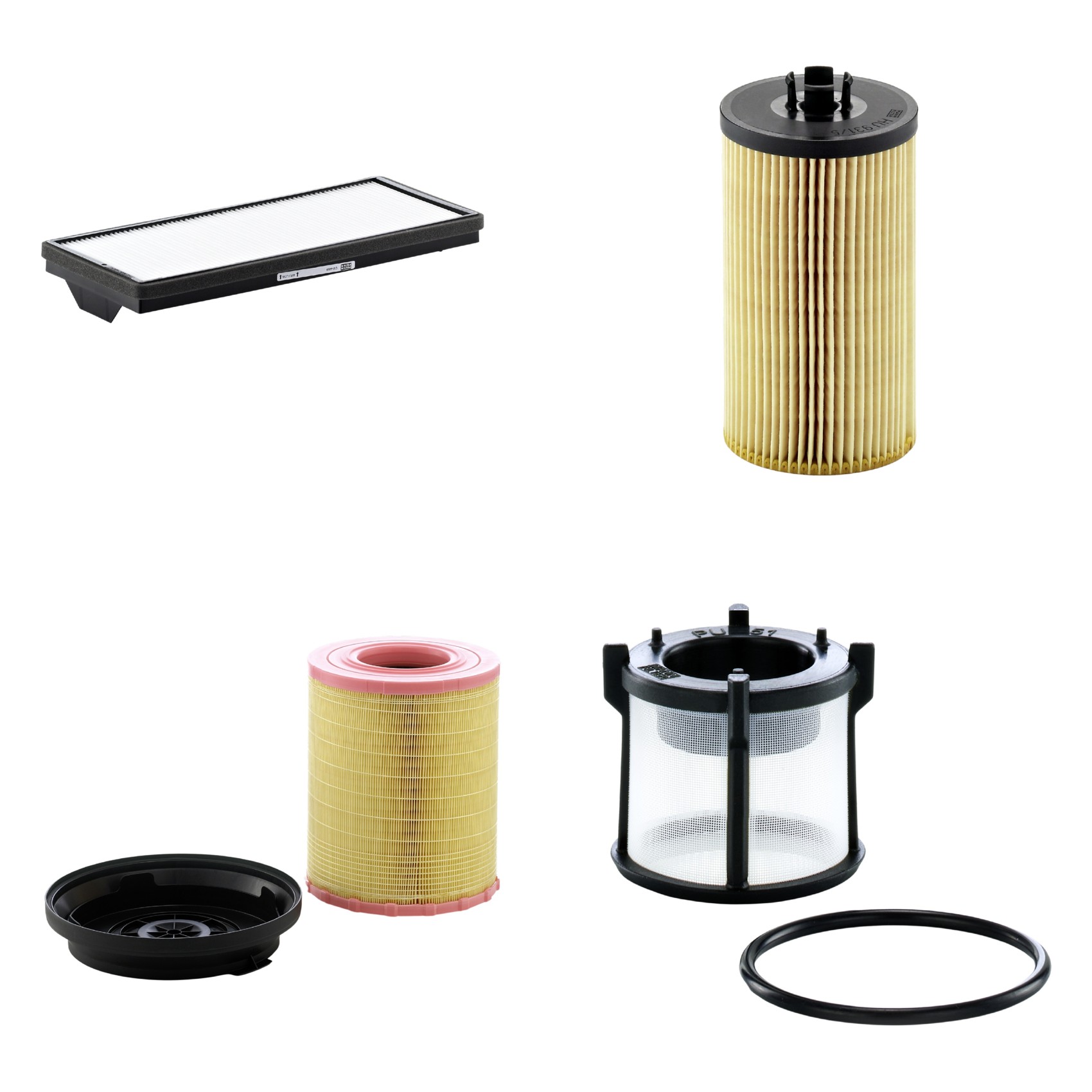 Kit Filtros de Ar Combustível Cabine Ar Condicionado Óleo - Mann-Filter - C29010KIT - CU4469 - HU931/5x - PU51X