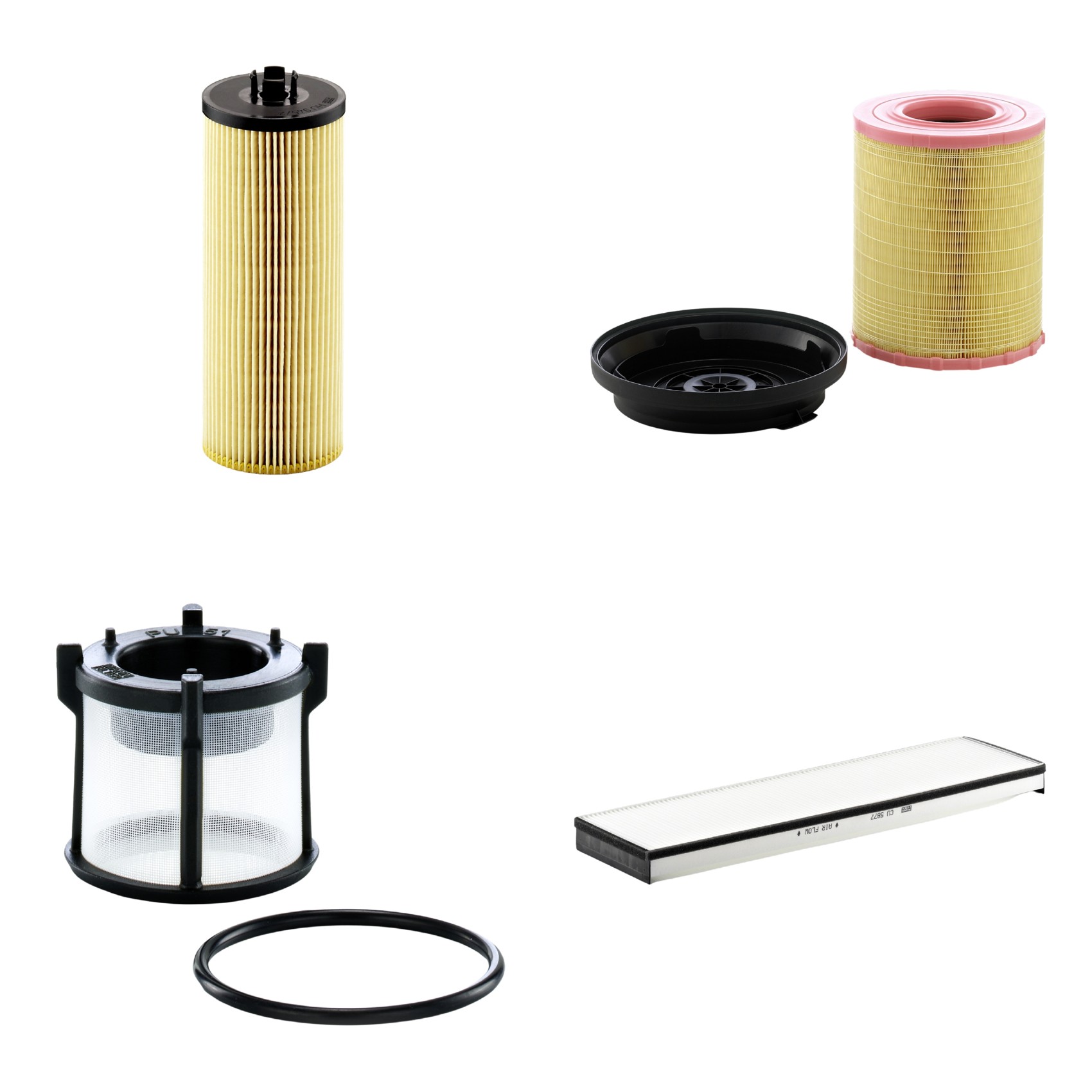 Kit Filtros de Ar Combustível Cabine Ar Condicionado Óleo - Mann-Filter - C29010KIT - CU5877 - HU945/2x - PU51X