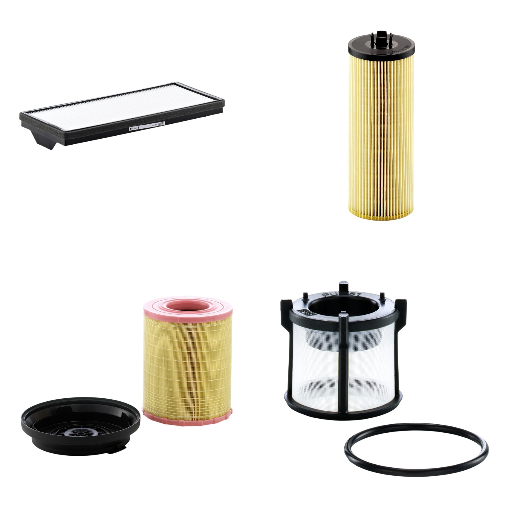 Kit Filtros de Ar Combustível Cabine Ar Condicionado Óleo - Mann-Filter - C29010KIT - CU4469 - HU945/2x - PU51X