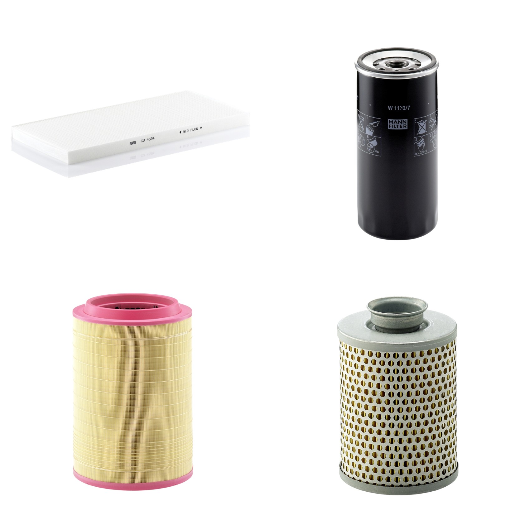 Kit Filtros de Ar Combustível Cabine Ar Condicionado Óleo - Mann-Filter - C321420/2 - CU4594 - P919/7 - W1170/7