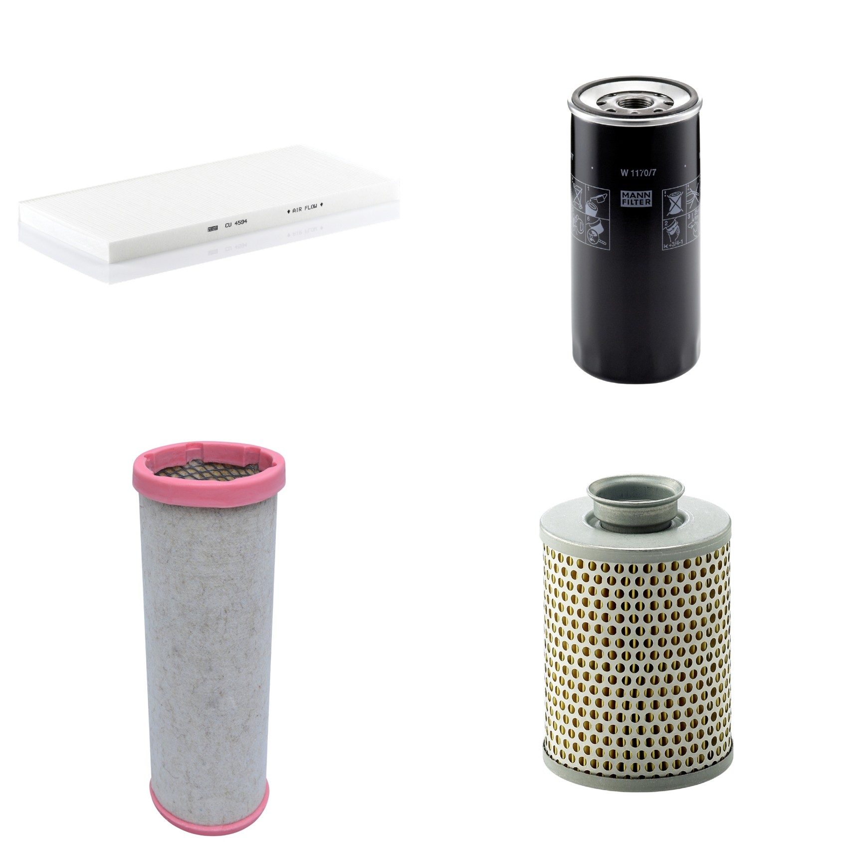 Kit Filtros de Ar Combustível Cabine Ar Condicionado Óleo - Mann-Filter - CF1550 - CU4594 - P919/7 - W1170/7