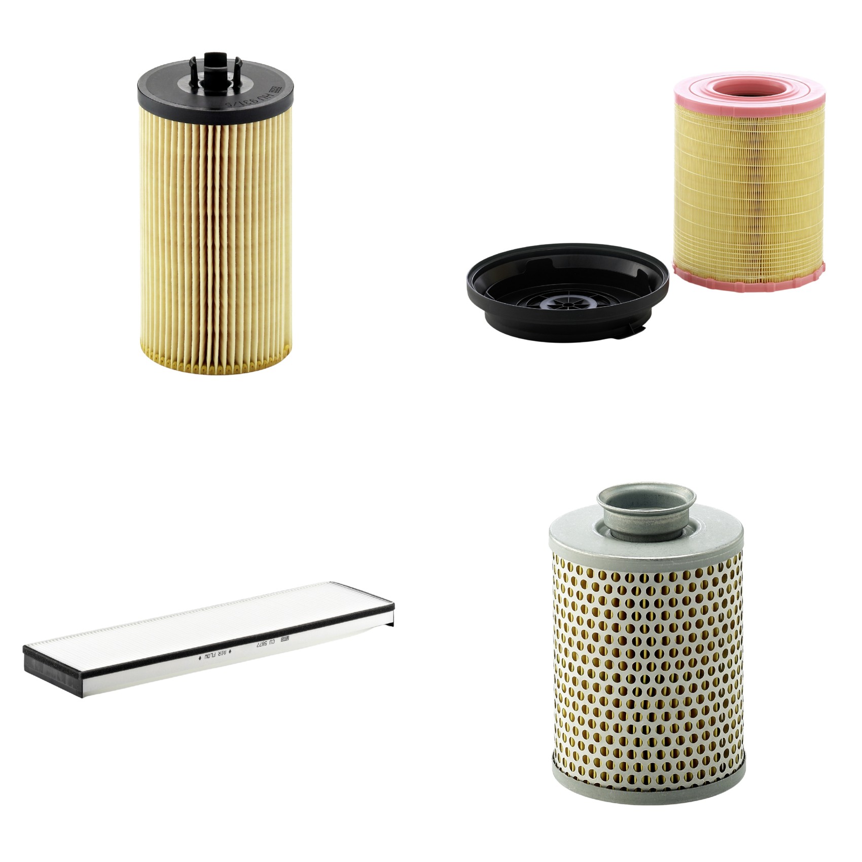 Kit Filtros de Ar Combustível Cabine Ar Condicionado Óleo - Mann-Filter - C29010KIT - CU5877 - HU931/5x - P919/7