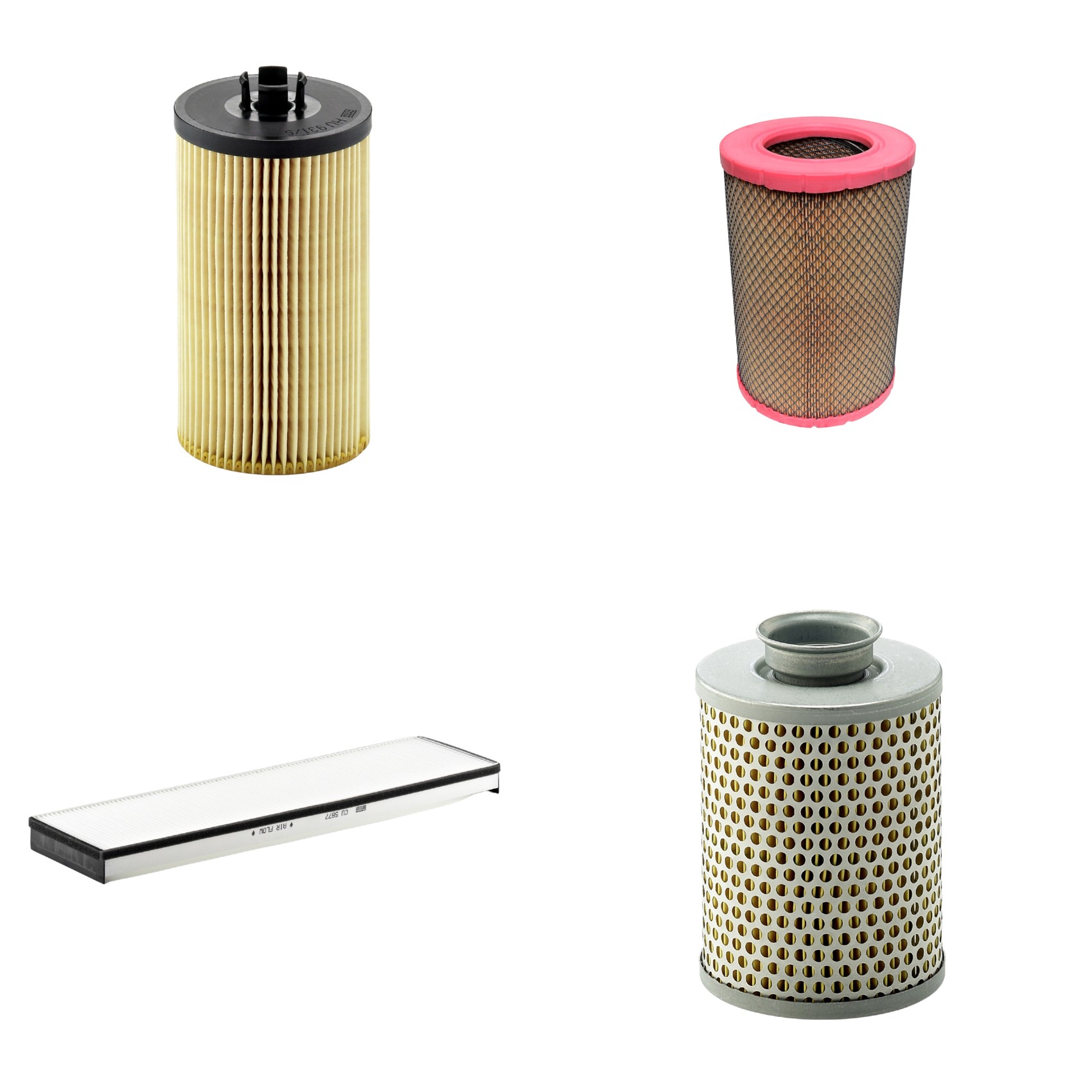 Kit Filtros de Ar Combustível Cabine Ar Condicionado Óleo - Mann-Filter - C27844/1 - CU5877 - HU931/5x - P919/7