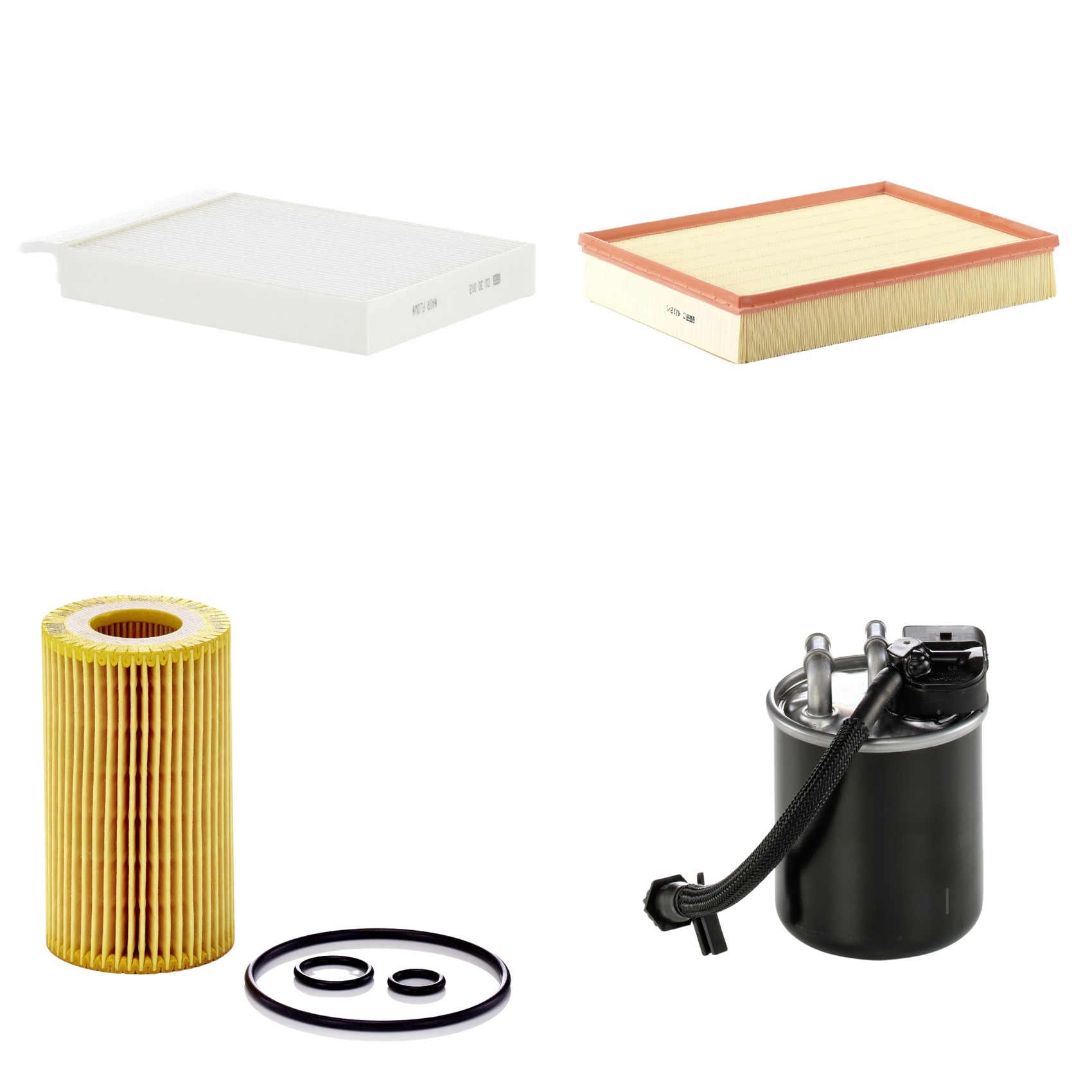 Kit Filtros de Ar Combustível Cabine Ar Condicionado Óleo - Mann-Filter - C4312/1 - CU30012 - HU7010z - WK820/23