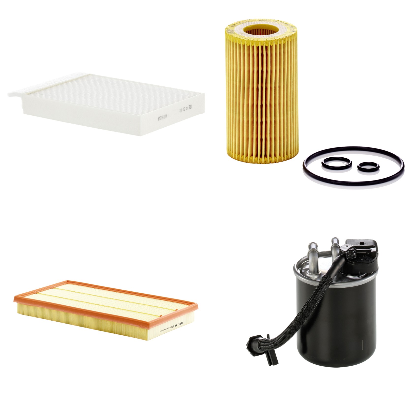 Kit Filtros de Ar Combustível Cabine Ar Condicionado Óleo - Mann-Filter - C43002 - CU30012 - HU7010z - WK820/23