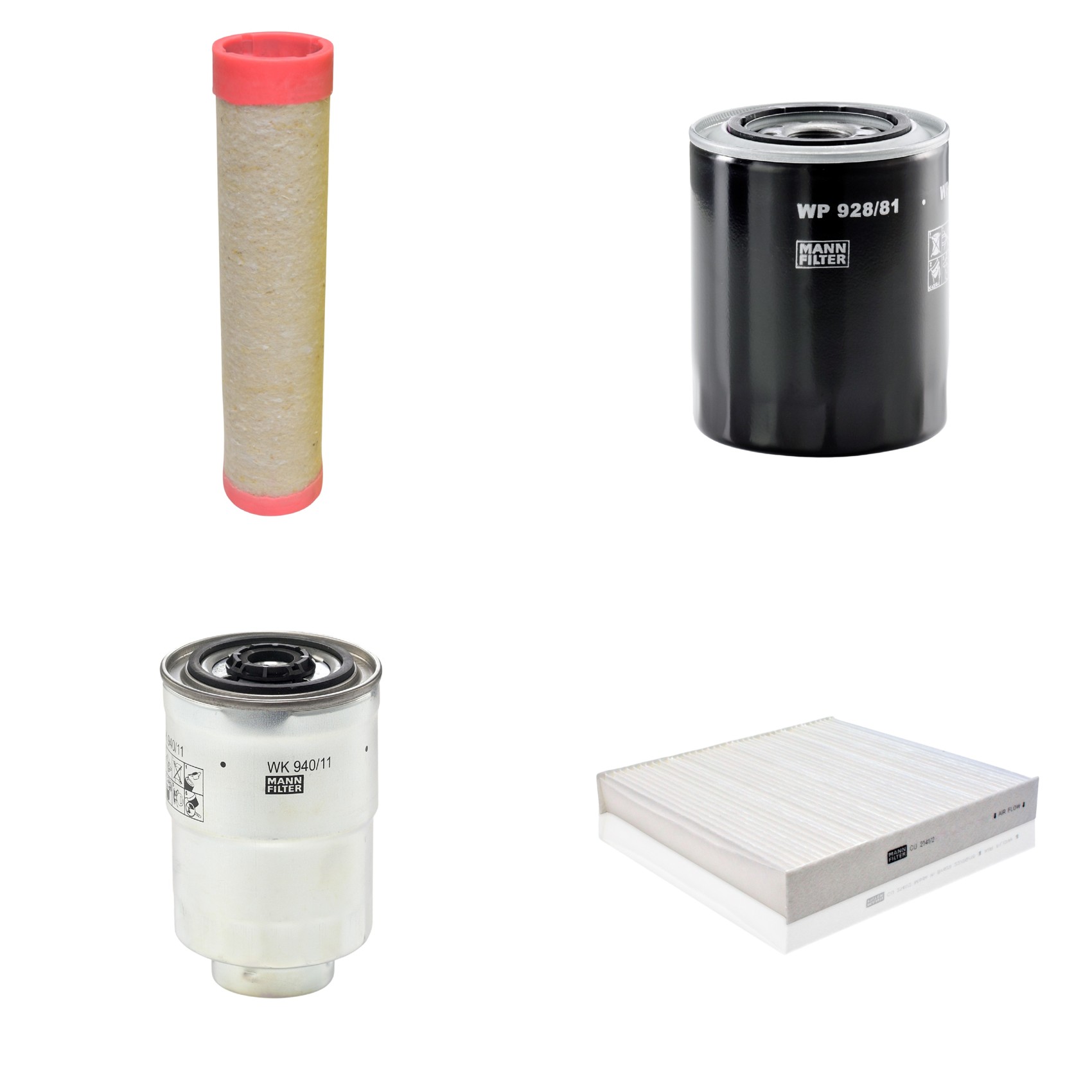 Kit Filtros de Ar Combustível Cabine Ar Condicionado Óleo - Mann-Filter - CF300/1 - CU2141/2 - WK940/11x - WP928/81