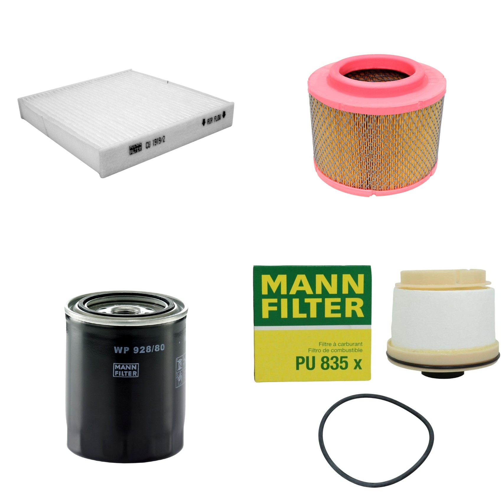 Kit Filtros de Ar Combustível Cabine Ar Condicionado Óleo - Mann-Filter - C23107/1 - CU1919/2 - PU835x - WP928/80
