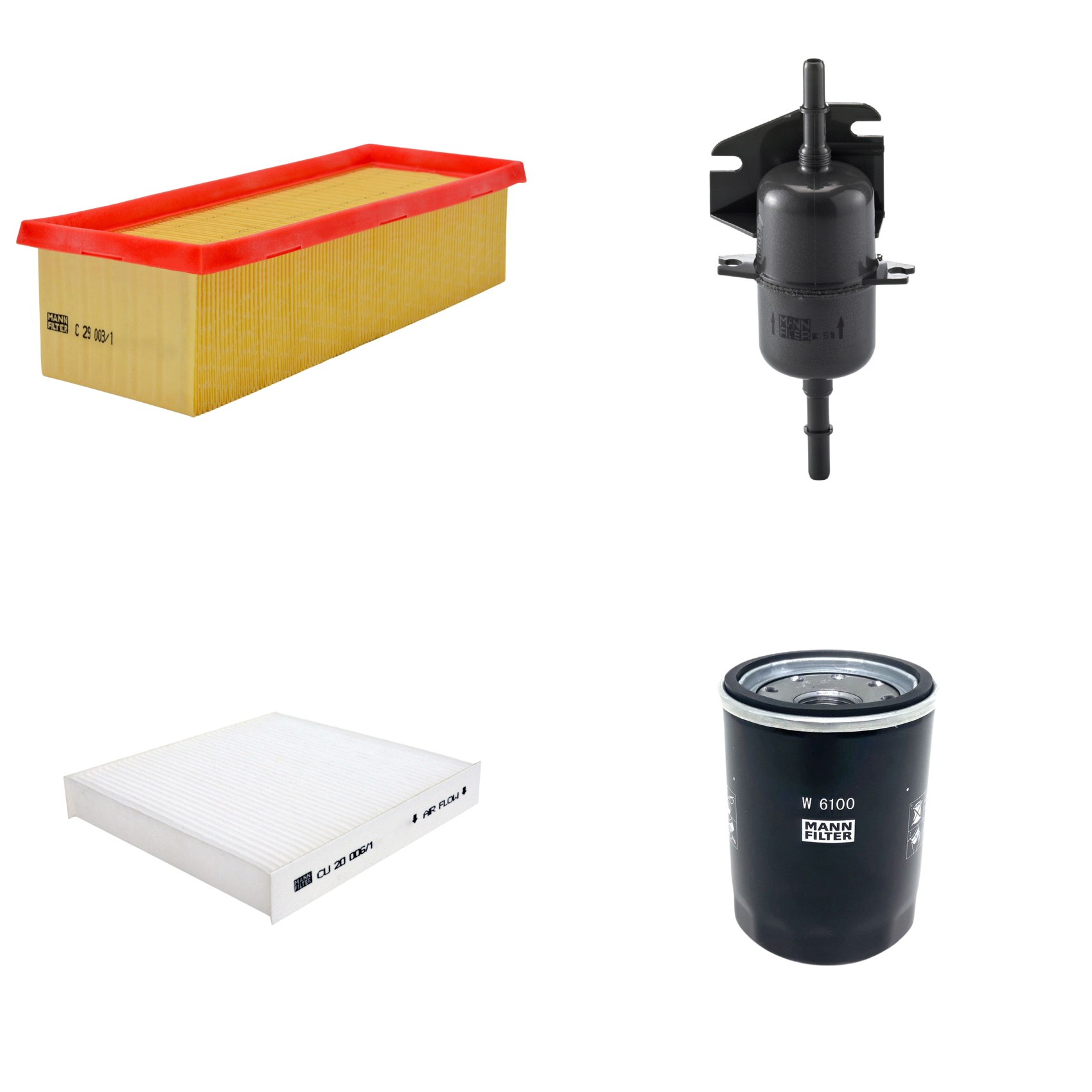 Kit Filtros de Ar Combustível Cabine Ar Condicionado Óleo - Mann-Filter - C29003/1 - CU20006/1 - W6100 - WK510
