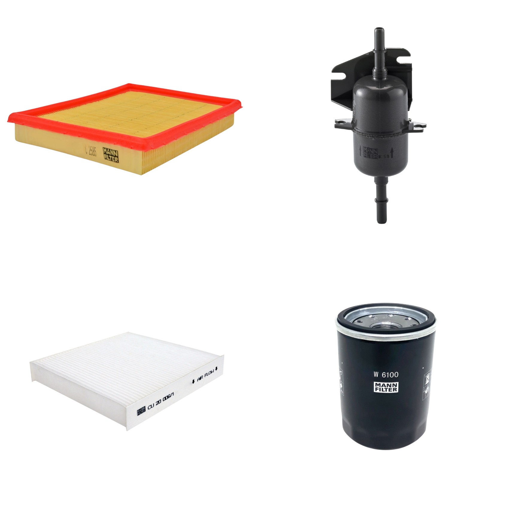 Kit Filtros de Ar Combustível Cabine Ar Condicionado Óleo - Mann-Filter - C2585 - CU20006/1 - W6100 - WK510