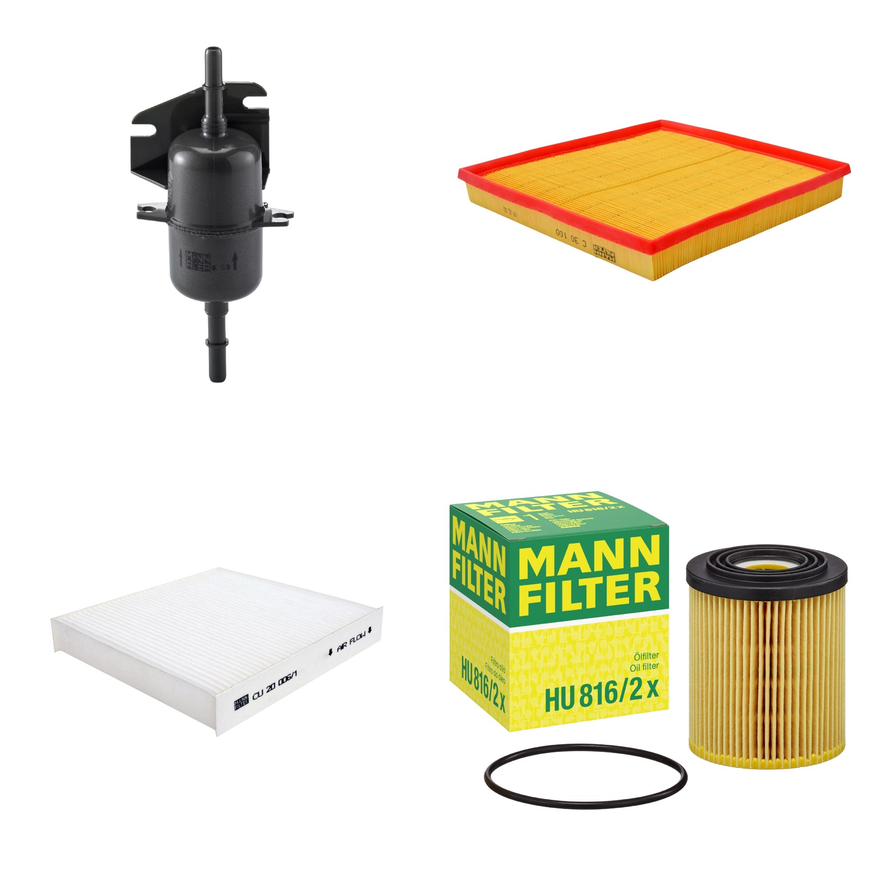 Kit Filtros de Ar Combustível Cabine Ar Condicionado Óleo - Mann-Filter - C30100 - CU20006/1 - HU816/2x - WK510