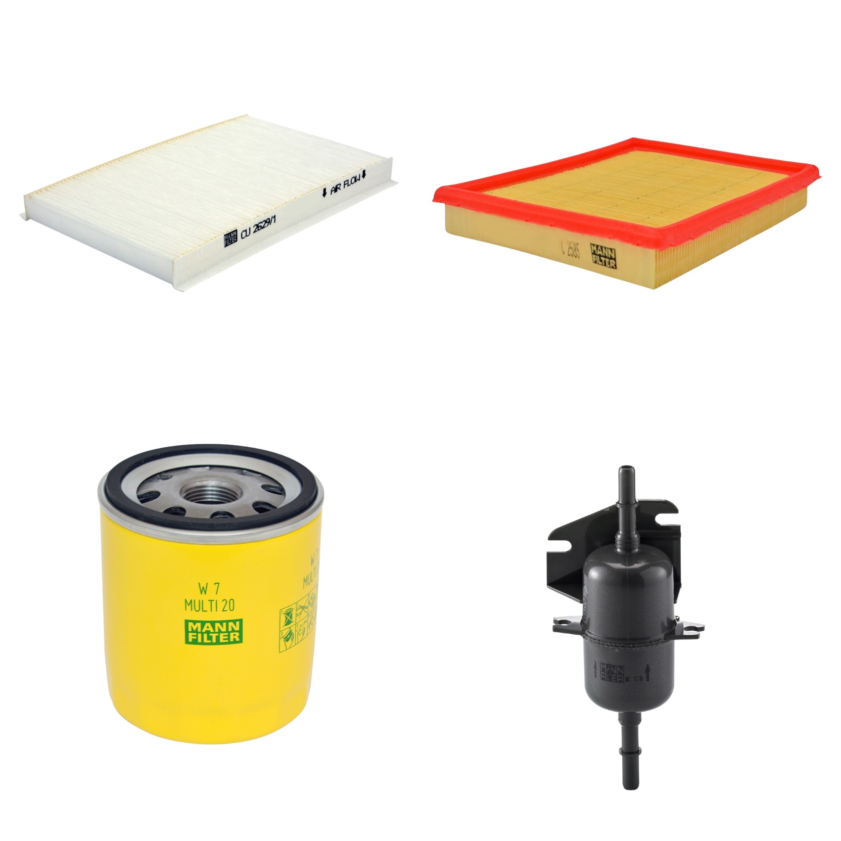 Kit Filtros de Ar Combustível Cabine Ar Condicionado Óleo - Mann-Filter - C2585 - CU2629/1 - W7MULTI20 - WK510