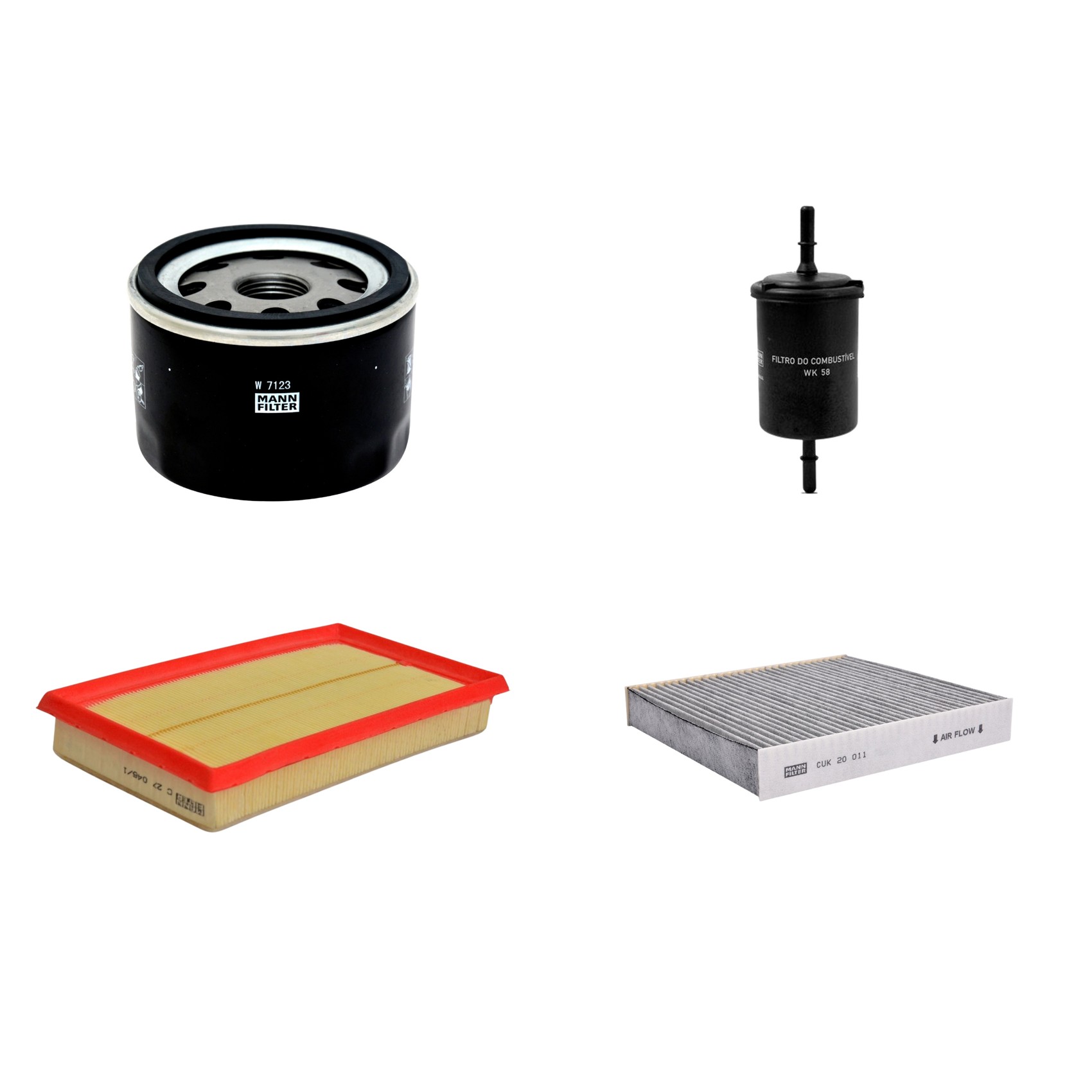 Kit Filtros de Ar Combustível Cabine Ar Condicionado Óleo - Mann-Filter - C27046/1 - CUK20011 - W7123 - WK58