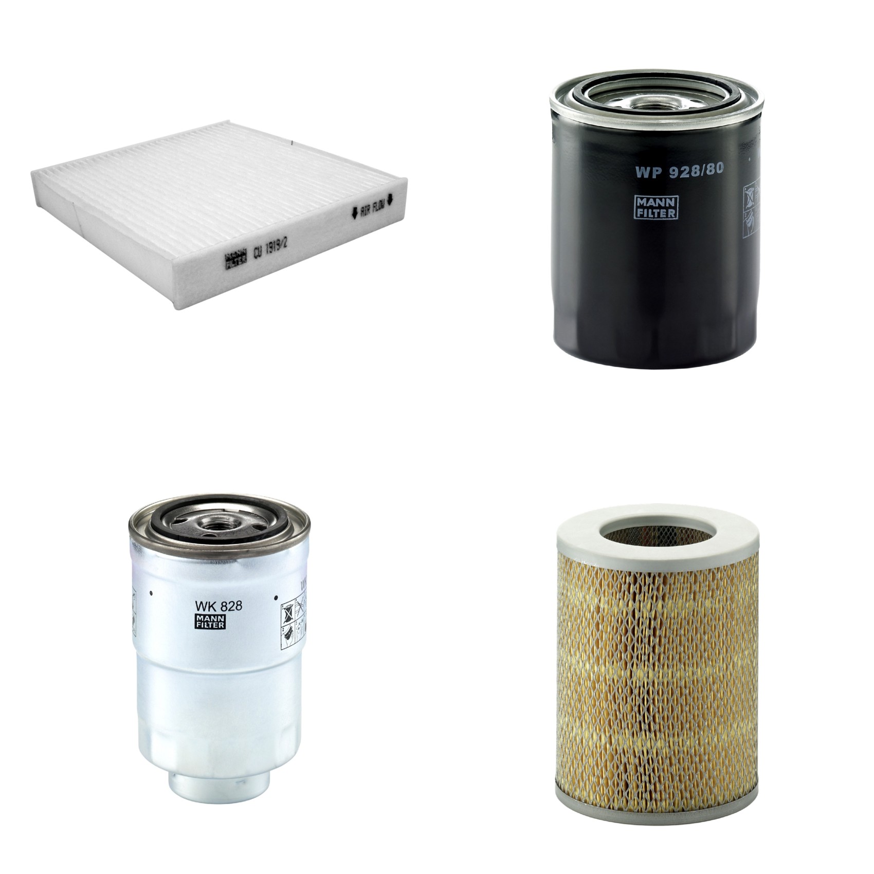 Kit Filtros de Ar Combustível Cabine Ar Condicionado Óleo - Mann-Filter - C16136 - CU1919/2 - WK828x - WP928/80