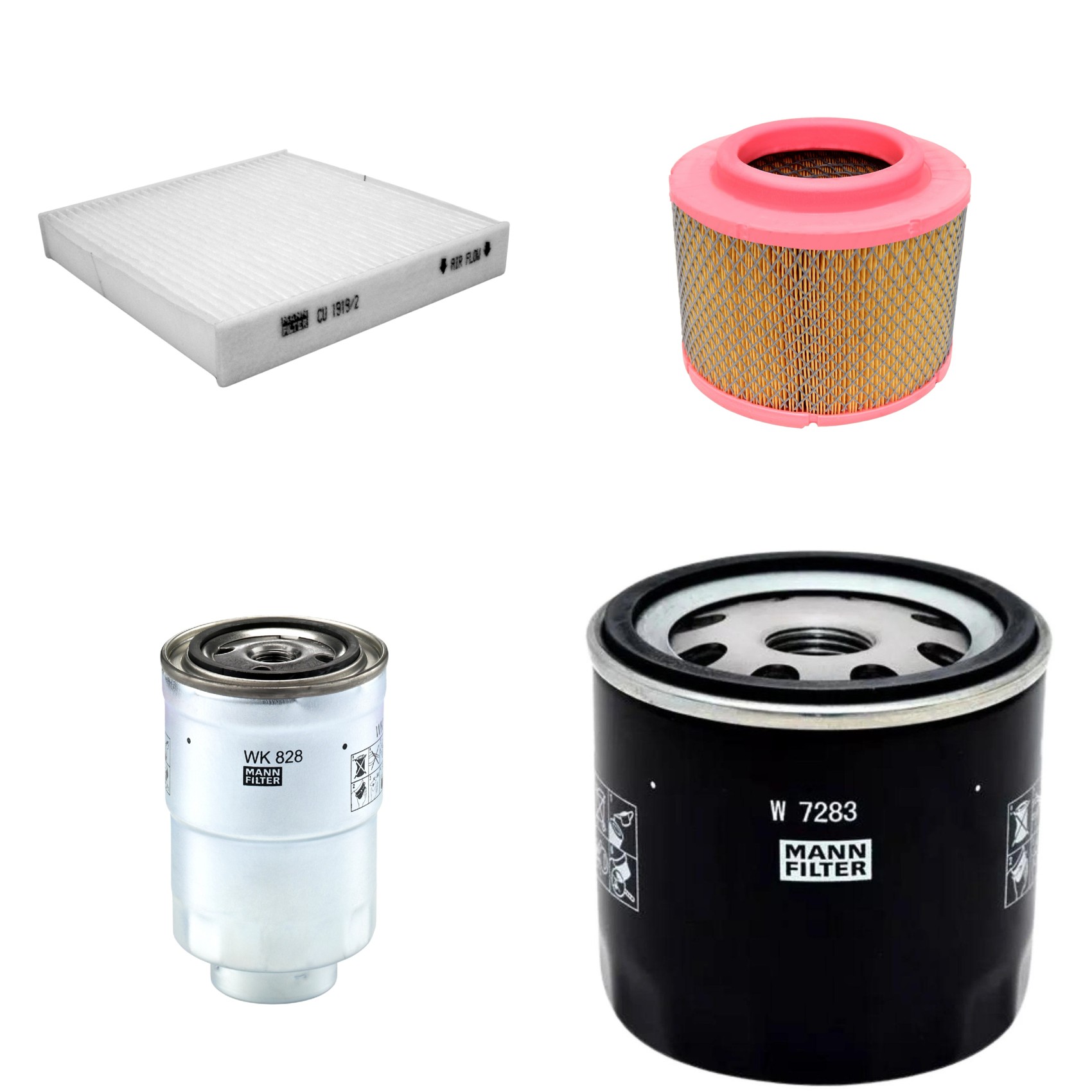Kit Filtros de Ar Combustível Cabine Ar Condicionado Óleo - Mann-Filter - C23107/1 - CU1919/2 - W7283 - WK828x