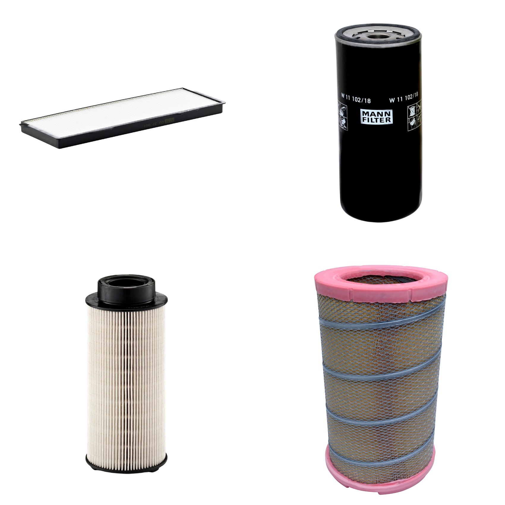 Kit Filtros de Ar Combustível Cabine Ar Condicionado Óleo - Mann-Filter - C301622 - CU37001 - PU941x - W11102/18