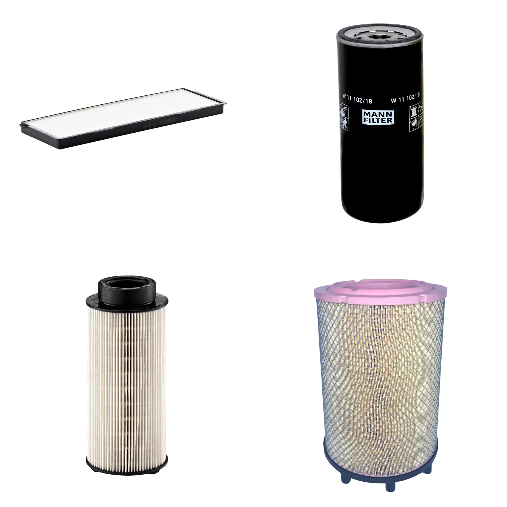 Kit Filtros de Ar Combustível Cabine Ar Condicionado Óleo - Mann-Filter - C31014/2 - CU37001 - PU941x - W11102/18