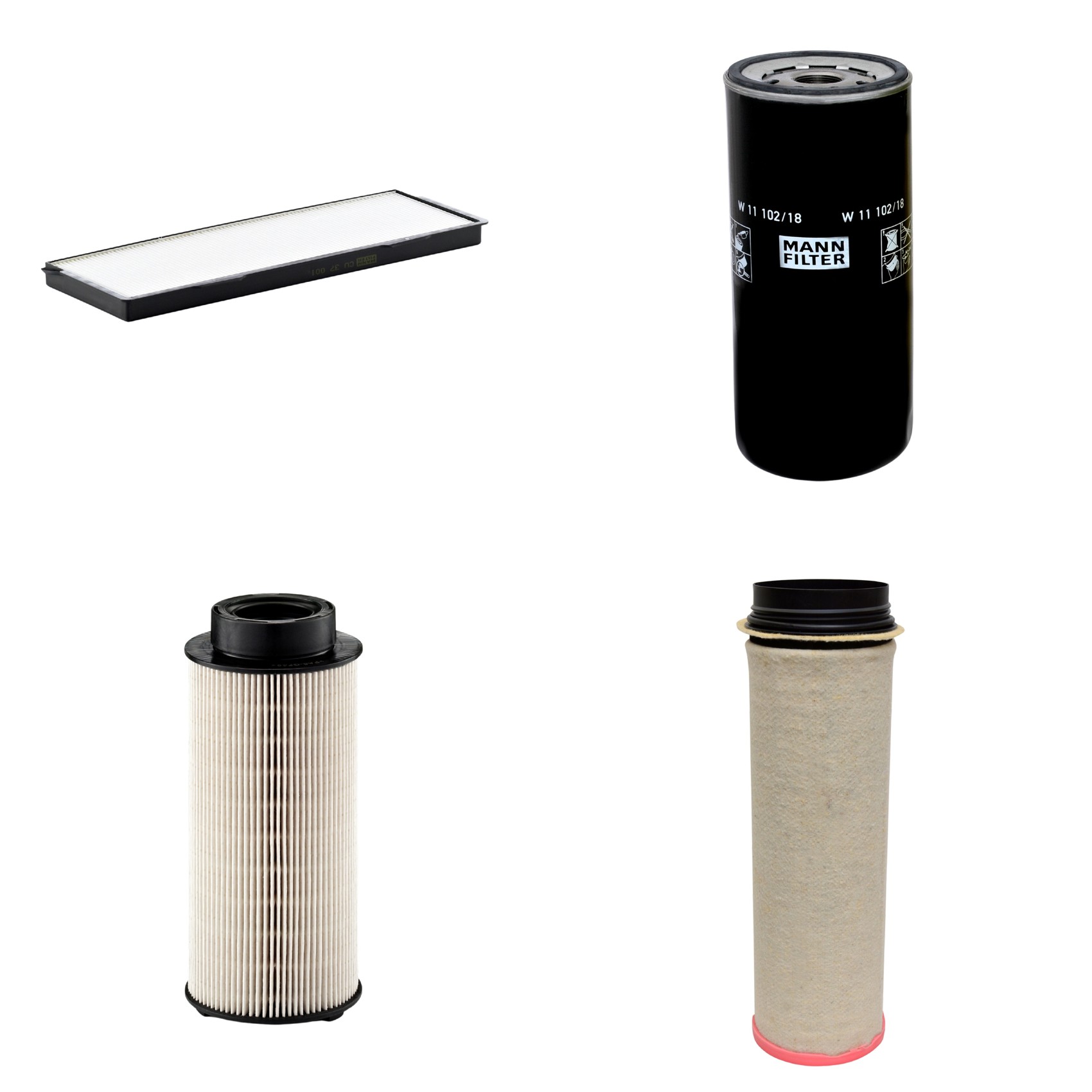 Kit Filtros de Ar Combustível Cabine Ar Condicionado Óleo - Mann-Filter - CF1651 - CU37001 - PU941x - W11102/18