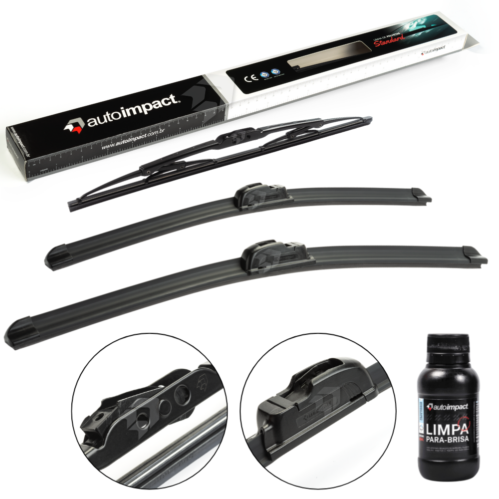 Kit de Palhetas do Limpador do Parabrisa e Traseira - Autoimpact - PA21 / PA19 / PU13