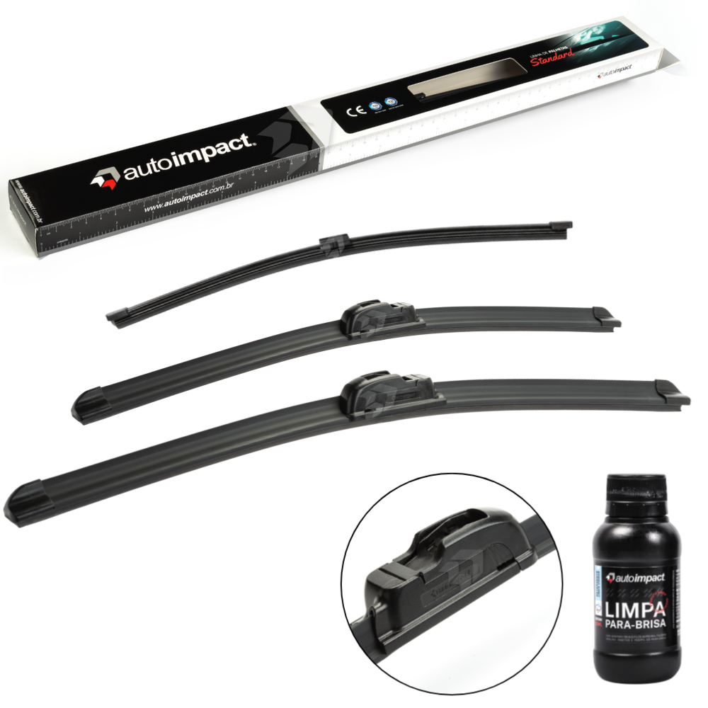 Kit de Palhetas do Limpador do Parabrisa e Traseira - Autoimpact - PA23 / PA17 / TS12